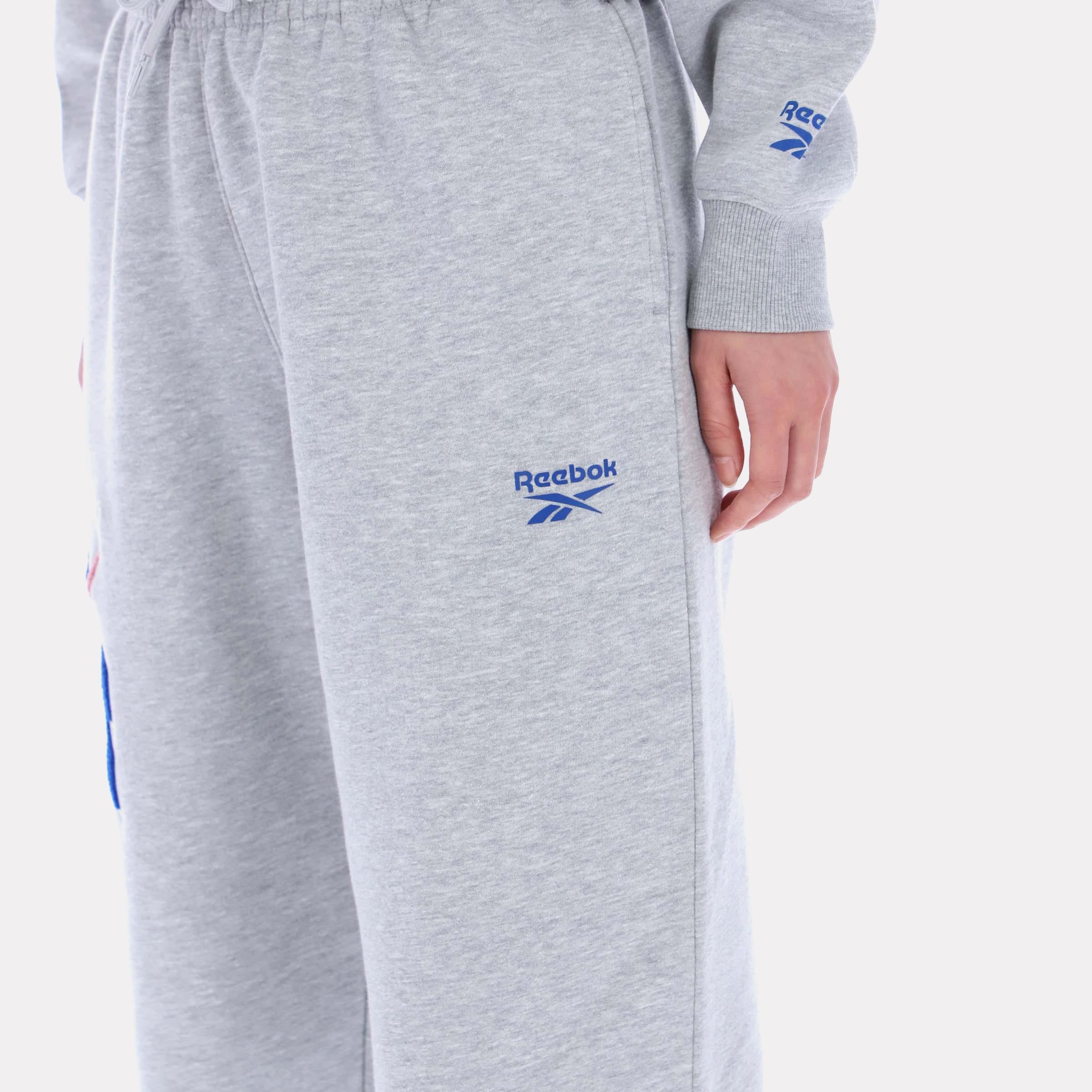 Reebok Apparel Women Triple Boucle Big Logo Joggers LIGHT GREY MARL - Image 4