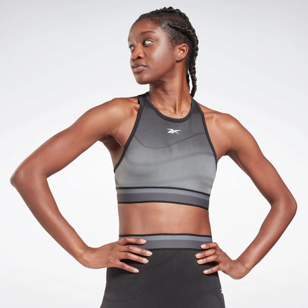 Reebok Apparel Women United By Fitness Seamless Crop Top BLACK/CDGRY6