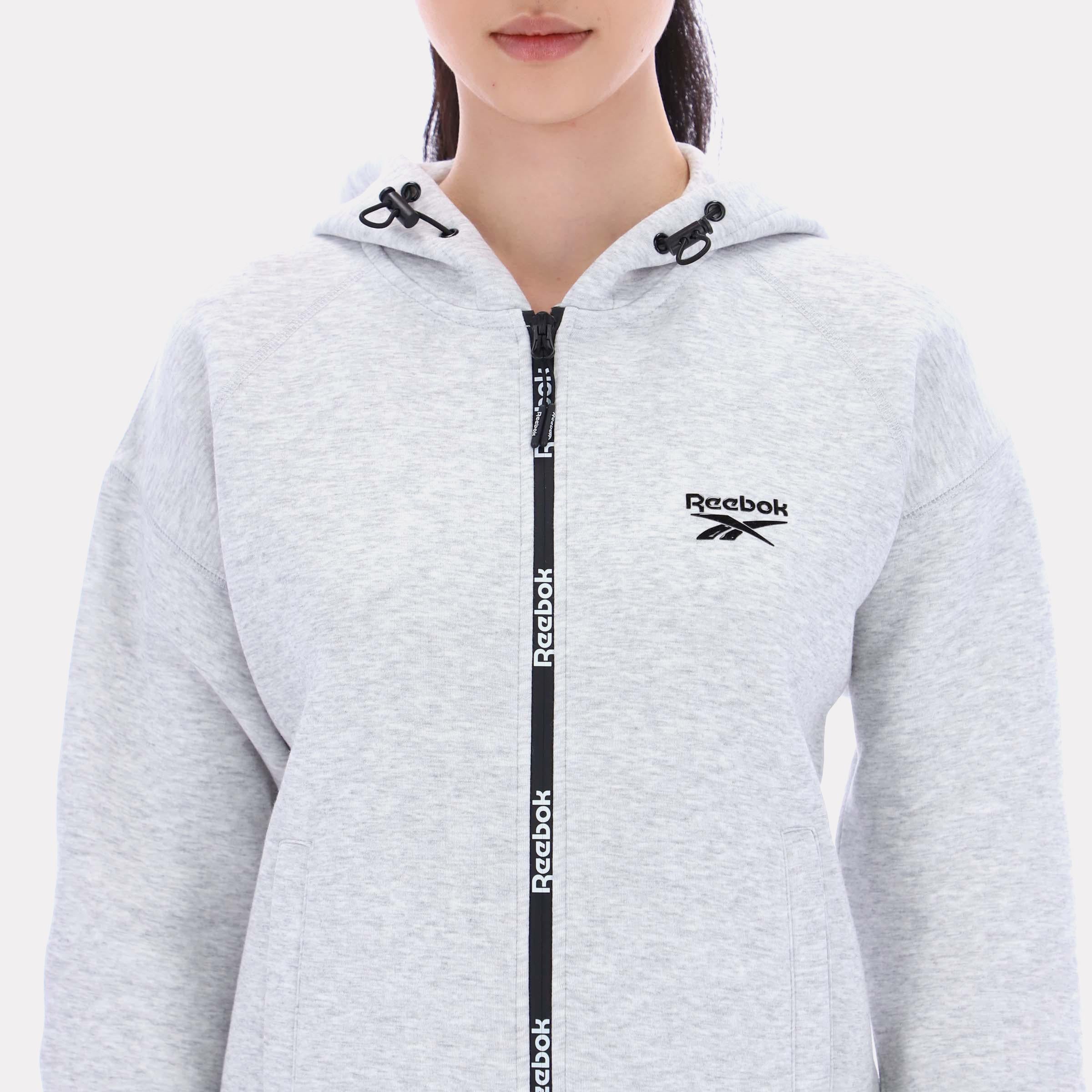 Reebok Apparel Women Vector Sculpt Hoodie SILVER MARL - Image 4