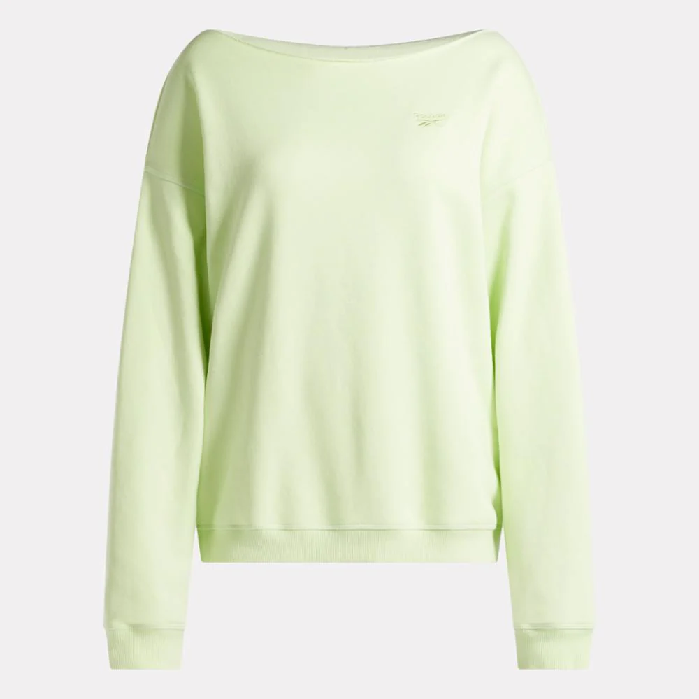 Reebok Apparel Women Wardrobe Essentials Fleece Cover-Up ASTRO LIME - Image 4