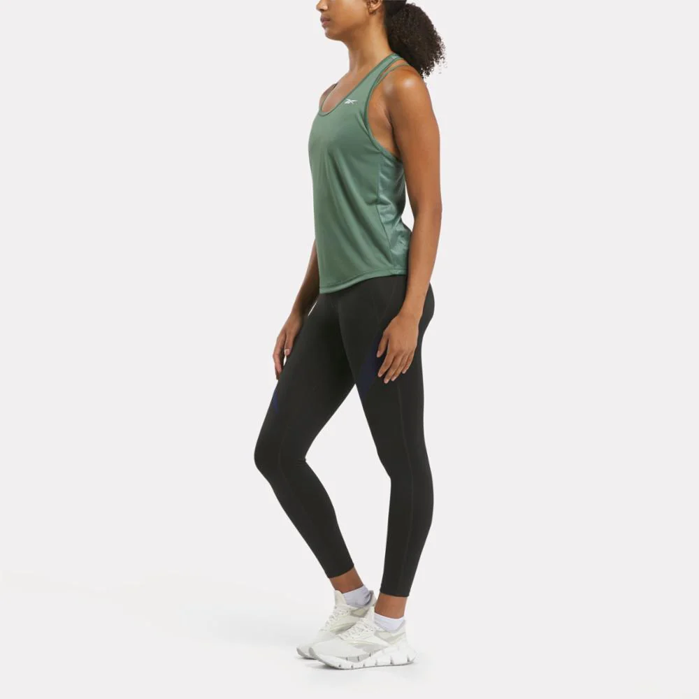 Reebok Apparel Women Workout Ready Mesh Back Tank Top ESCAPE GREEN - Image 2