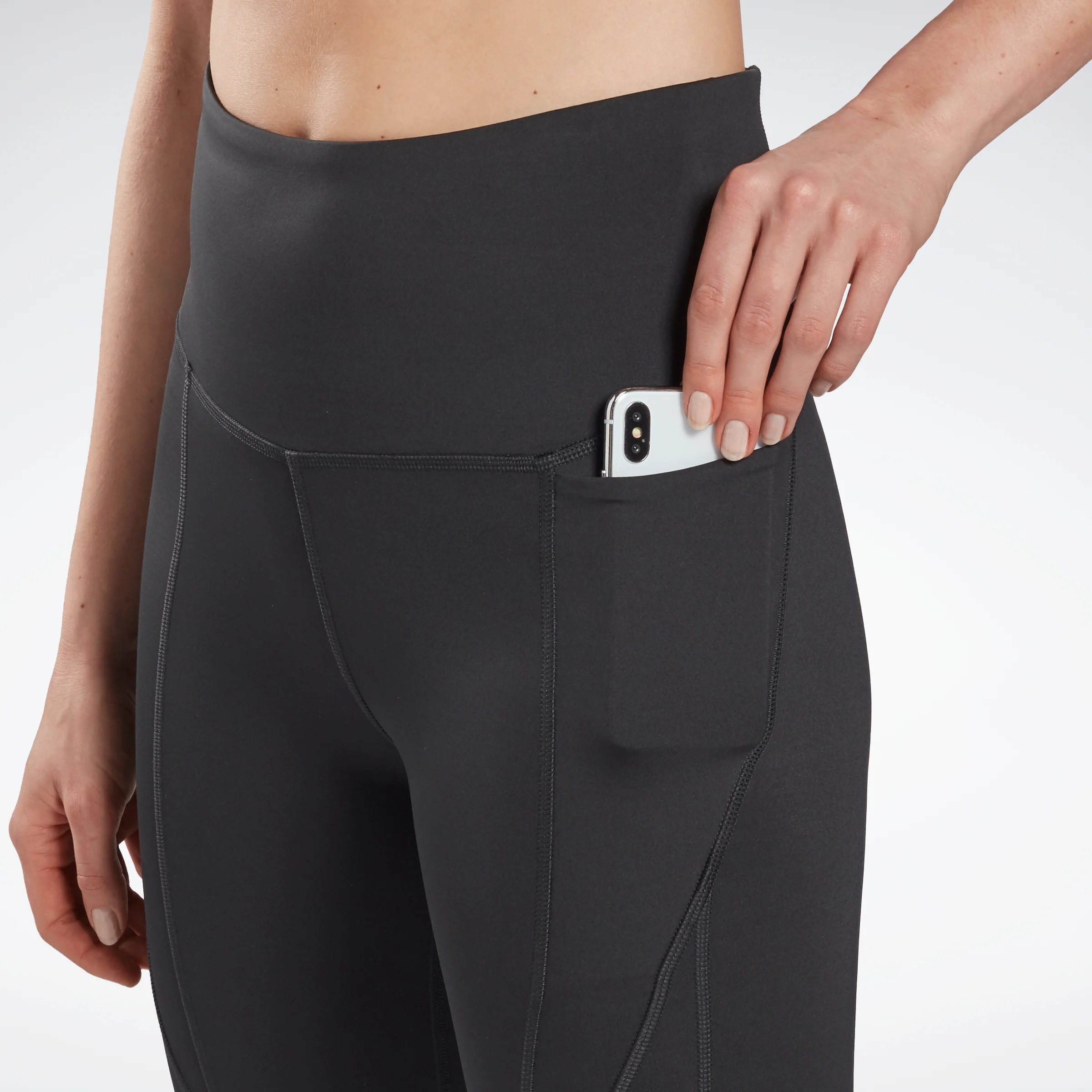Reebok Apparel Women Workout Ready Pant Program High Rise Leggings Nghblk - Image 4