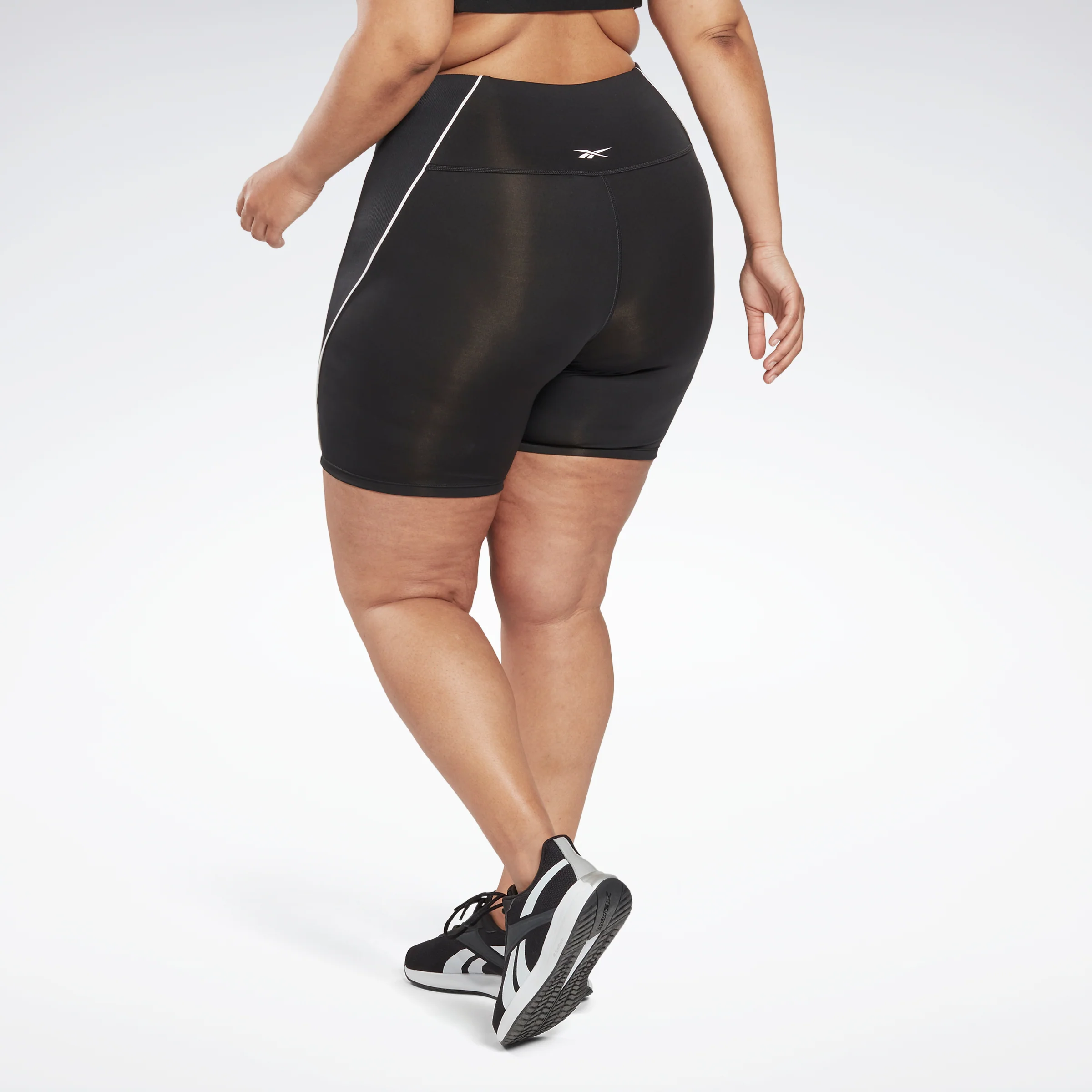Reebok Apparel Women Workout Ready Poly Shorts (Plus Size) Nghblk - Image 3