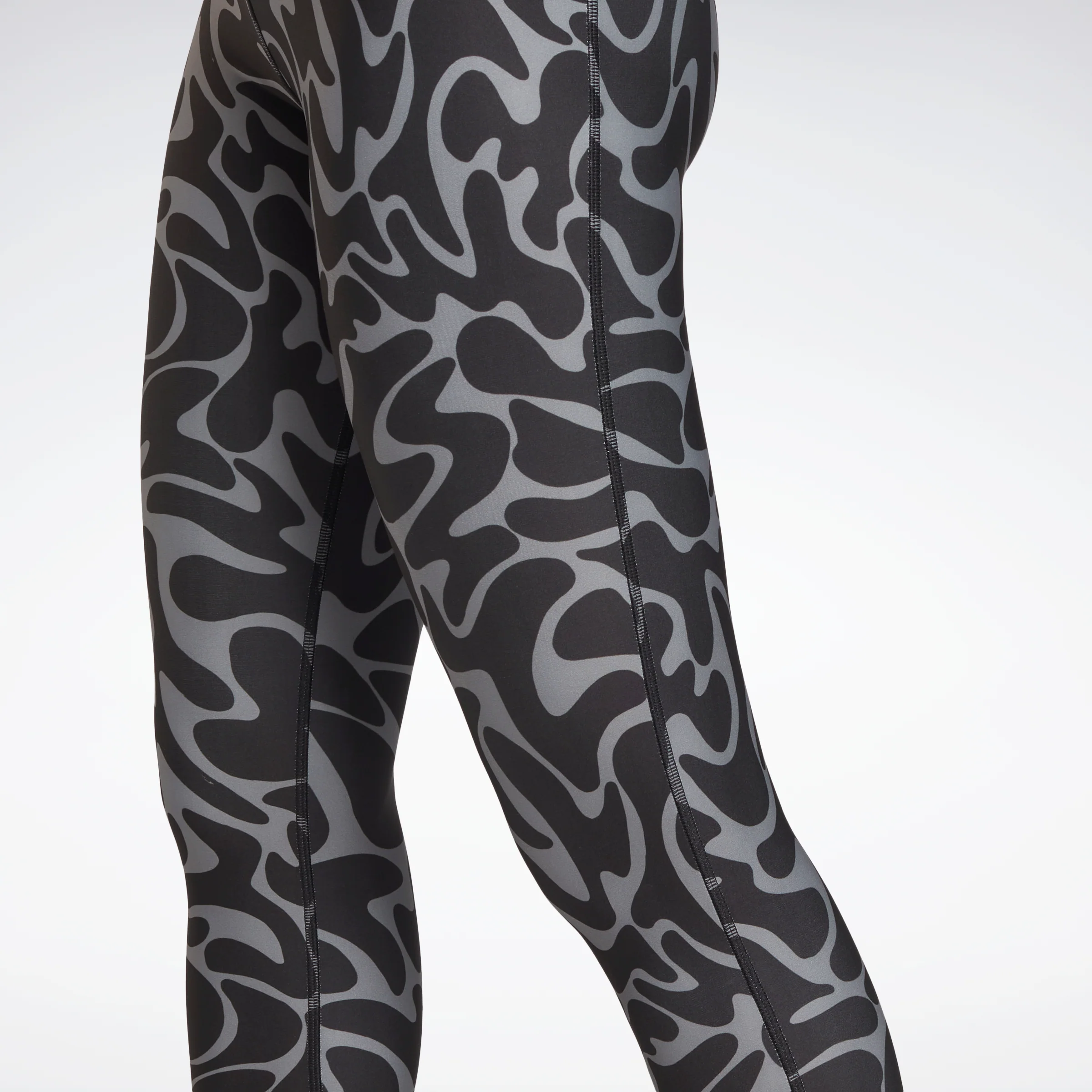 Reebok Apparel Women Workout Ready Printed Leggings Black - Image 5