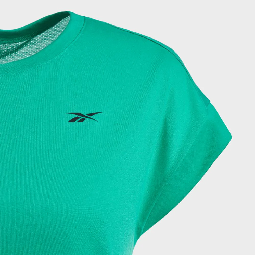 Reebok Apparel Women Workout Ready Supremium Detail T-Shirt COUGRN - Image 3