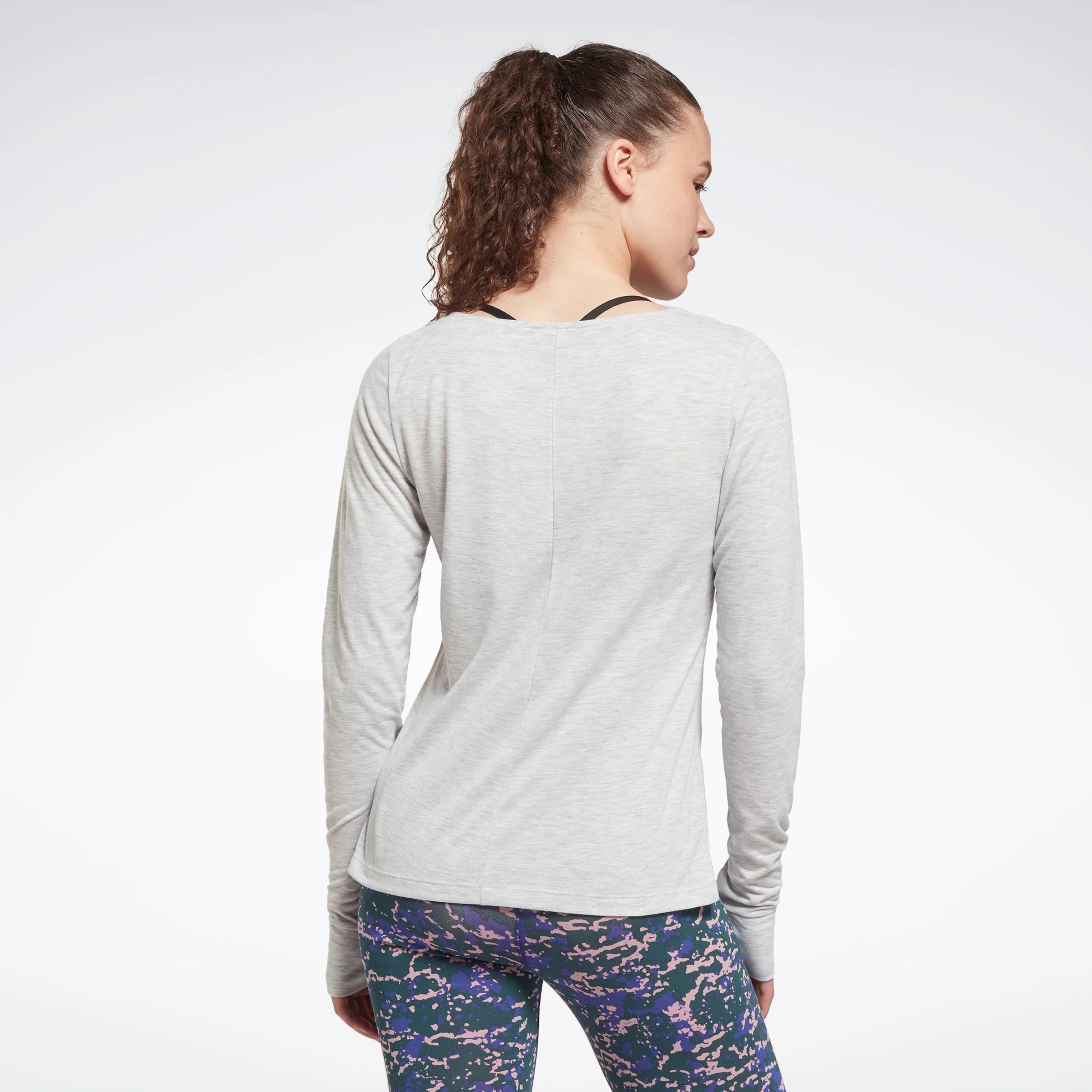 Reebok Apparel Women Workout Ready Supremium Long-Sleeve Top T-Long-Sleeve Top Lgreyh - Image 3