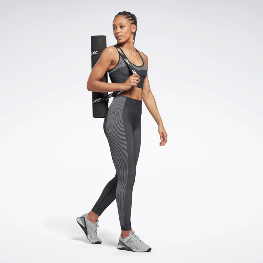 Reebok Apparel Women Yoga High-Waisted Seamless Leggings BLACK - Image 2