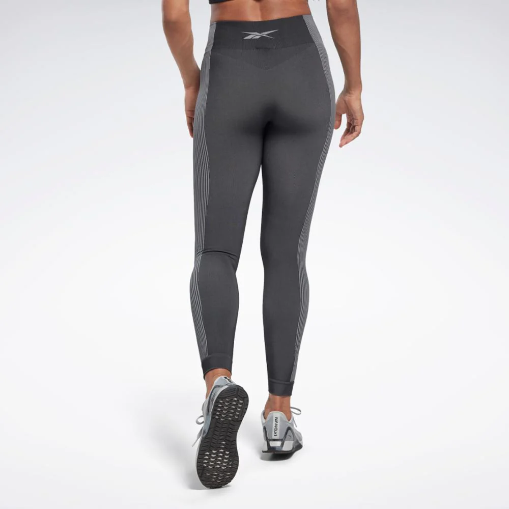 Reebok Apparel Women Yoga High-Waisted Seamless Leggings BLACK - Image 5