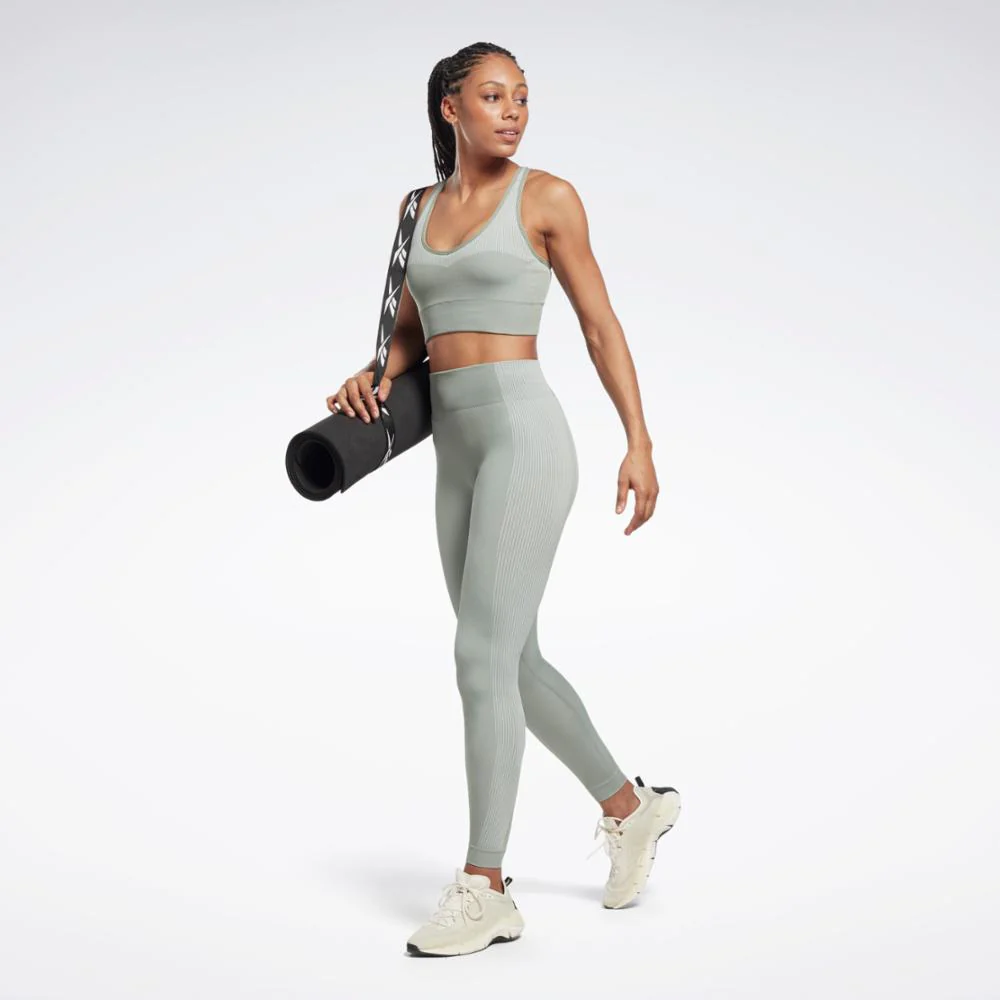 Reebok Apparel Women Yoga High-Waisted Seamless Leggings HARGRN - Image 2