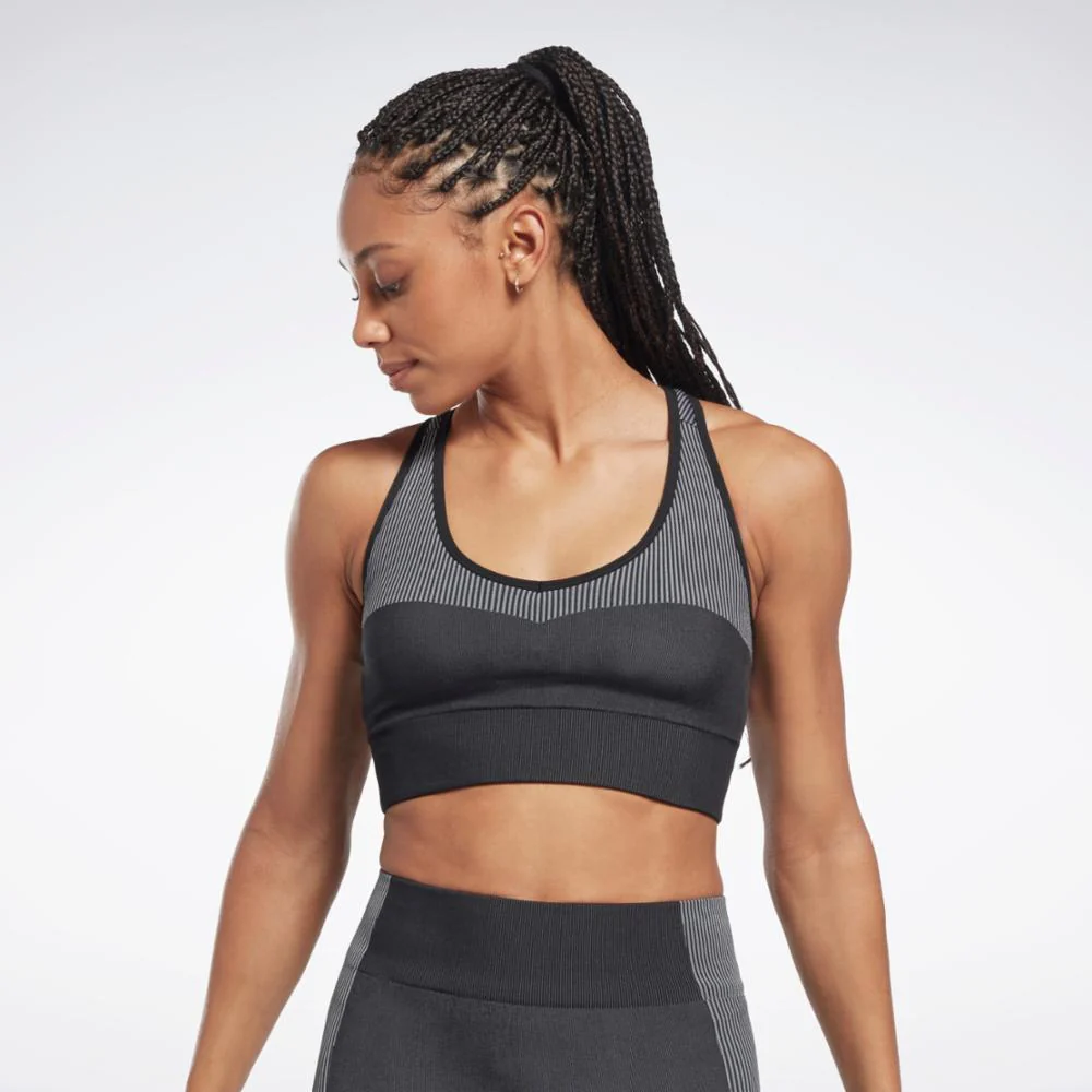 Reebok Apparel Women Yoga Seamless Sports Bra BLACK - Image 4
