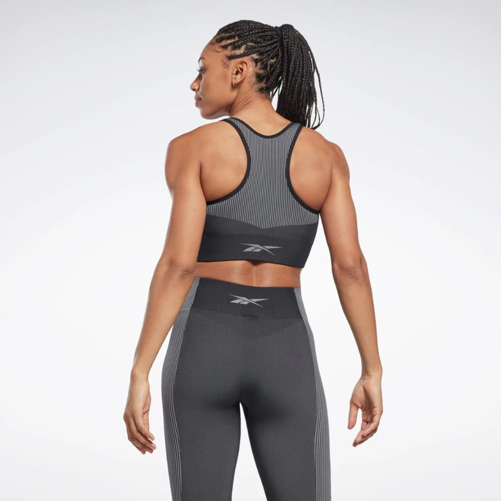 Reebok Apparel Women Yoga Seamless Sports Bra BLACK - Image 5