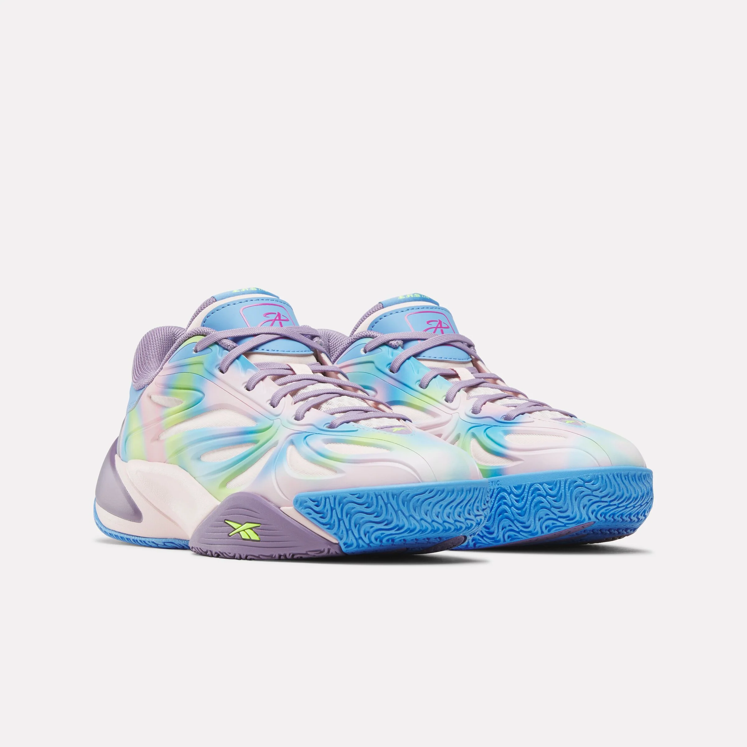 REEBOK FOOTWEAR KIDS Angel Reese 1 Shoes - Grade School ATOMIC AQUA/DREAM PURPLE/PERI - Image 2