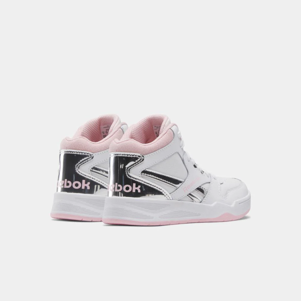 Reebok Footwear Kids BB4500 Court Shoes - Preschool FTWR WHT/PNK GLOW/FTWR WHT - Image 3