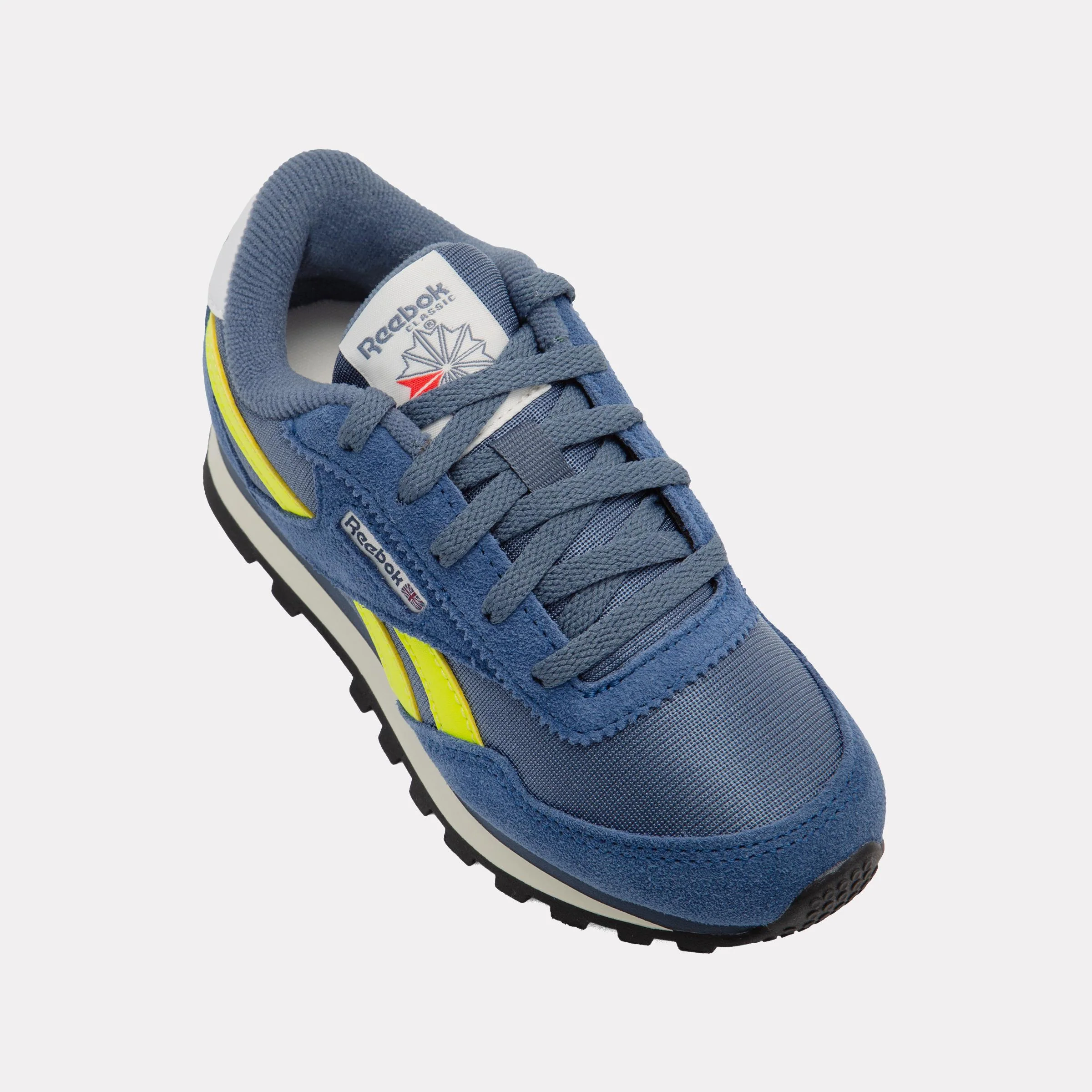 Reebok Footwear Kids Classic AZ Shoes – Pre-School SHADOW/BATIK BLUE/SOLAR ACID Y - Image 7