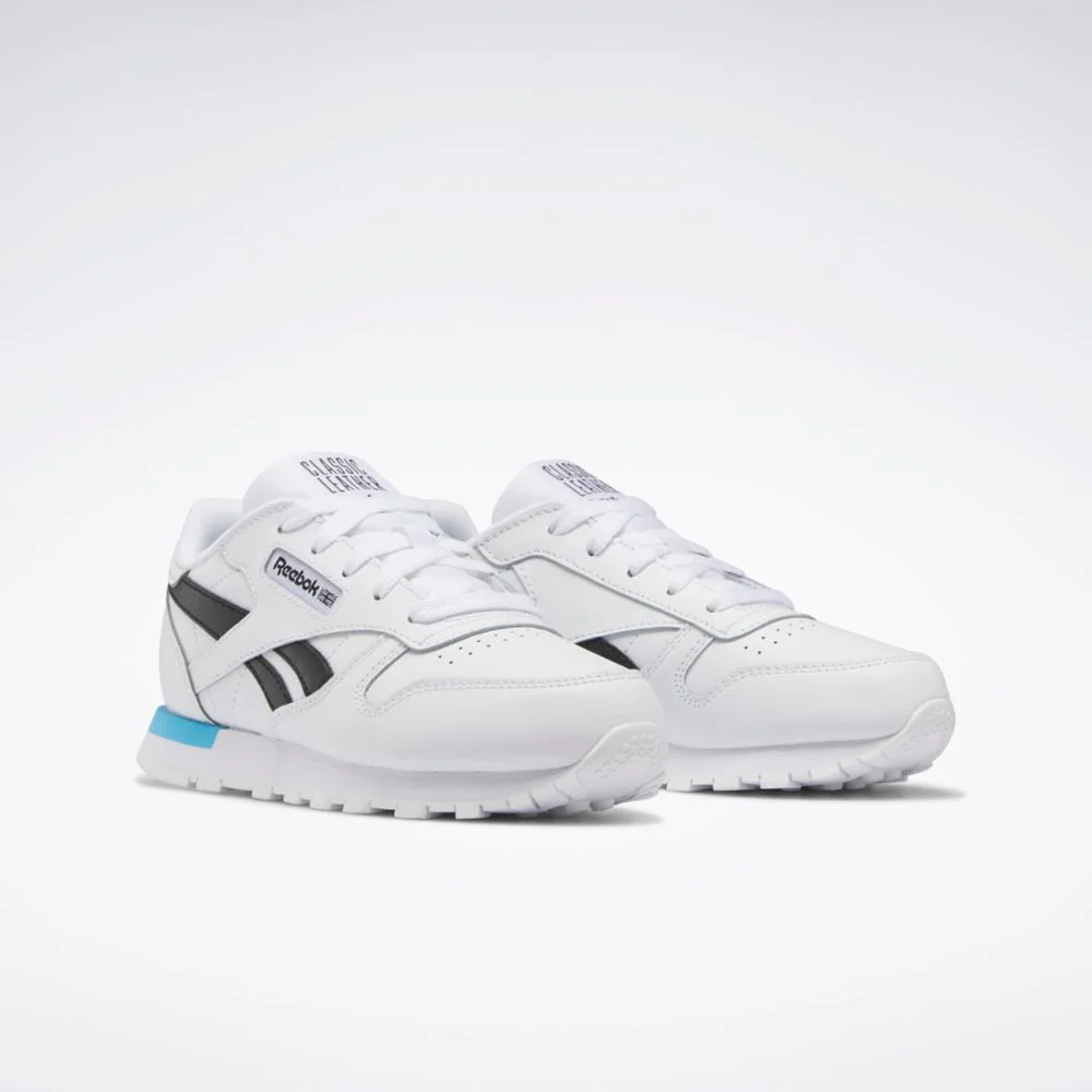 Reebok Footwear Kids Classic Leather CHILD FTWWHT/CBLACK/RADAQU - Image 2