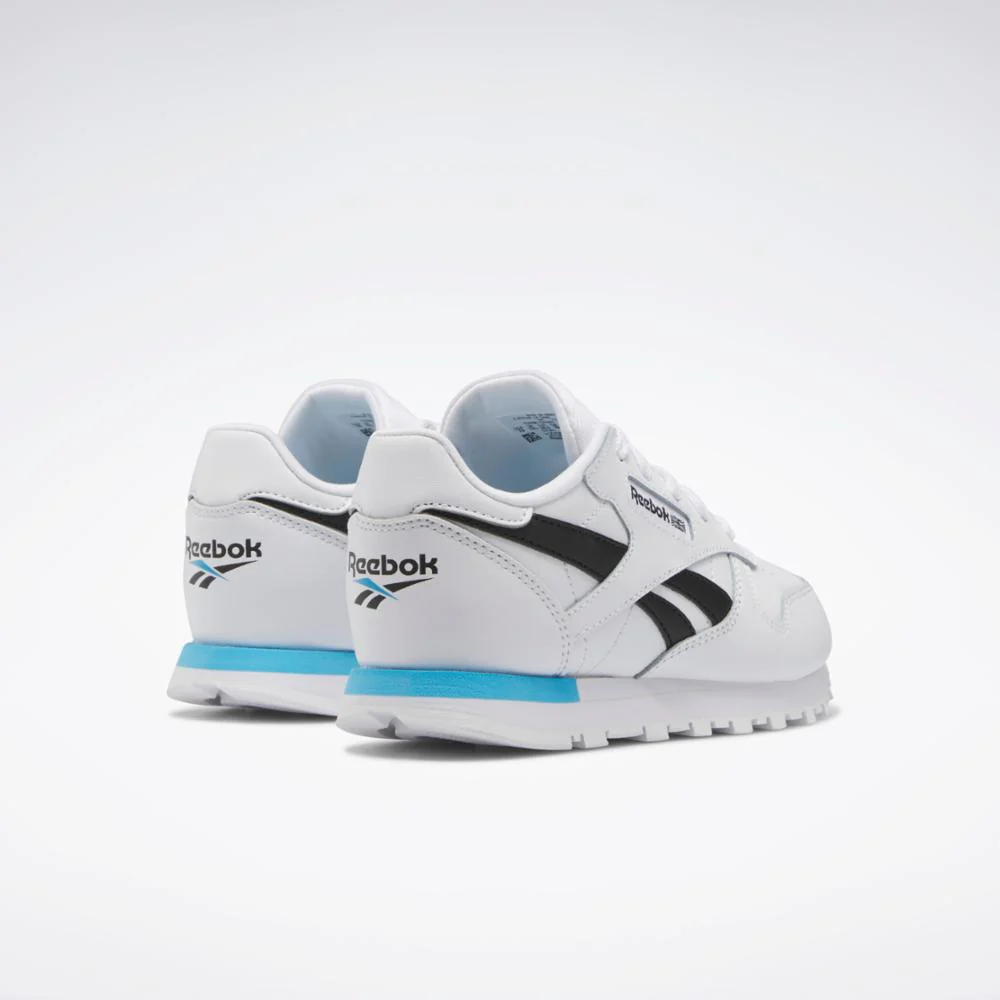 Reebok Footwear Kids Classic Leather CHILD FTWWHT/CBLACK/RADAQU - Image 3