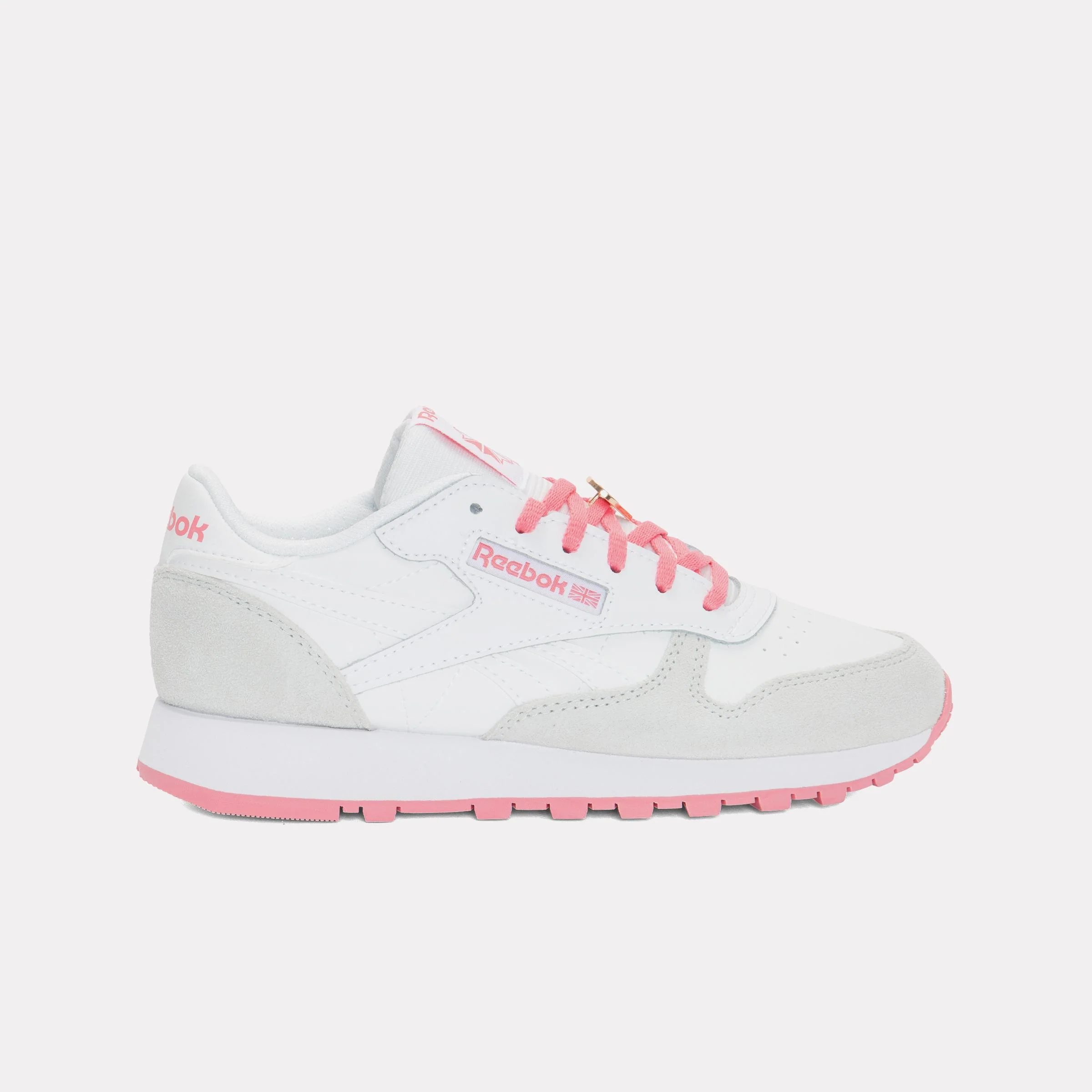 Reebok Footwear Kids Classic Leather Shoes - Grade School WHITE/MOON/PASSIONPINK
