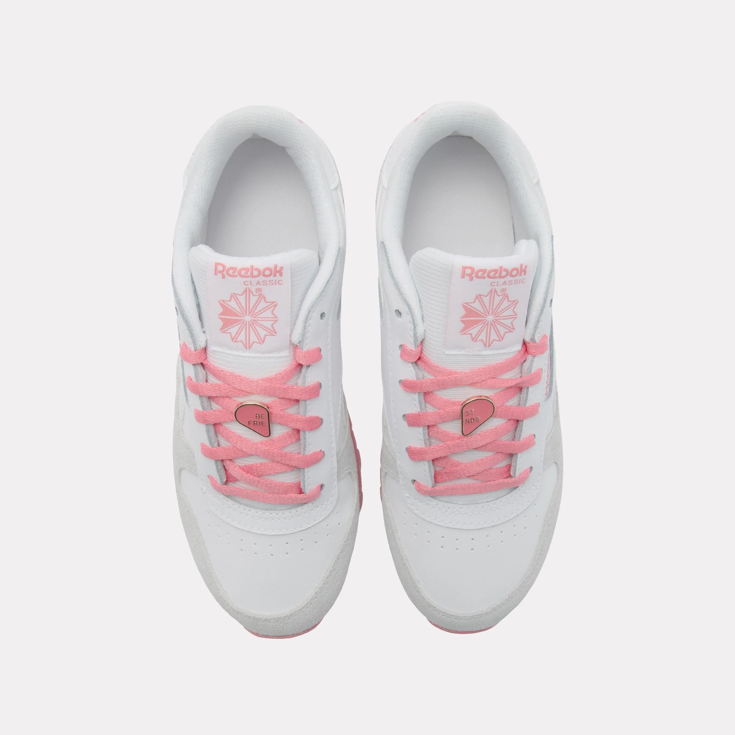 Reebok Footwear Kids Classic Leather Shoes - Grade School WHITE/MOON/PASSIONPINK - Image 5