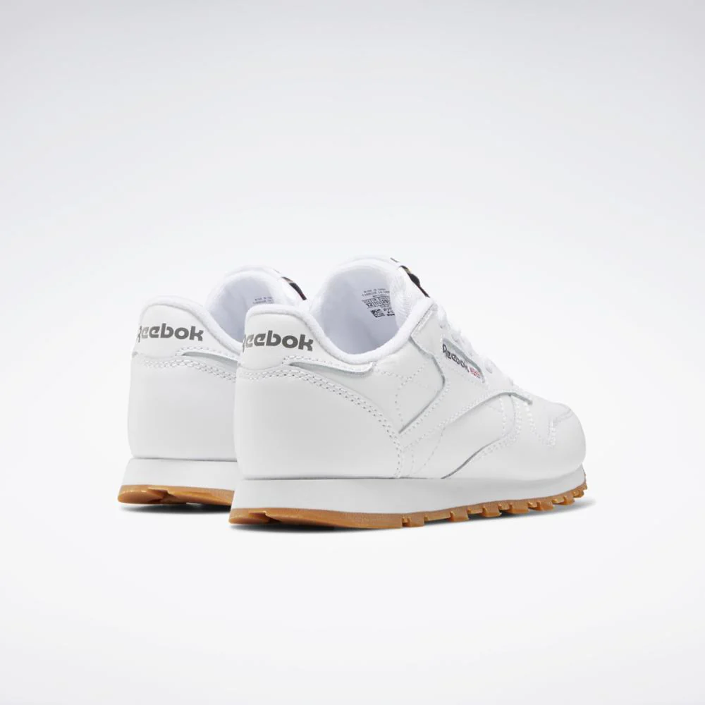 Reebok Footwear Kids Classic Leather Shoes - Preschool WHITE/GUM - Image 4