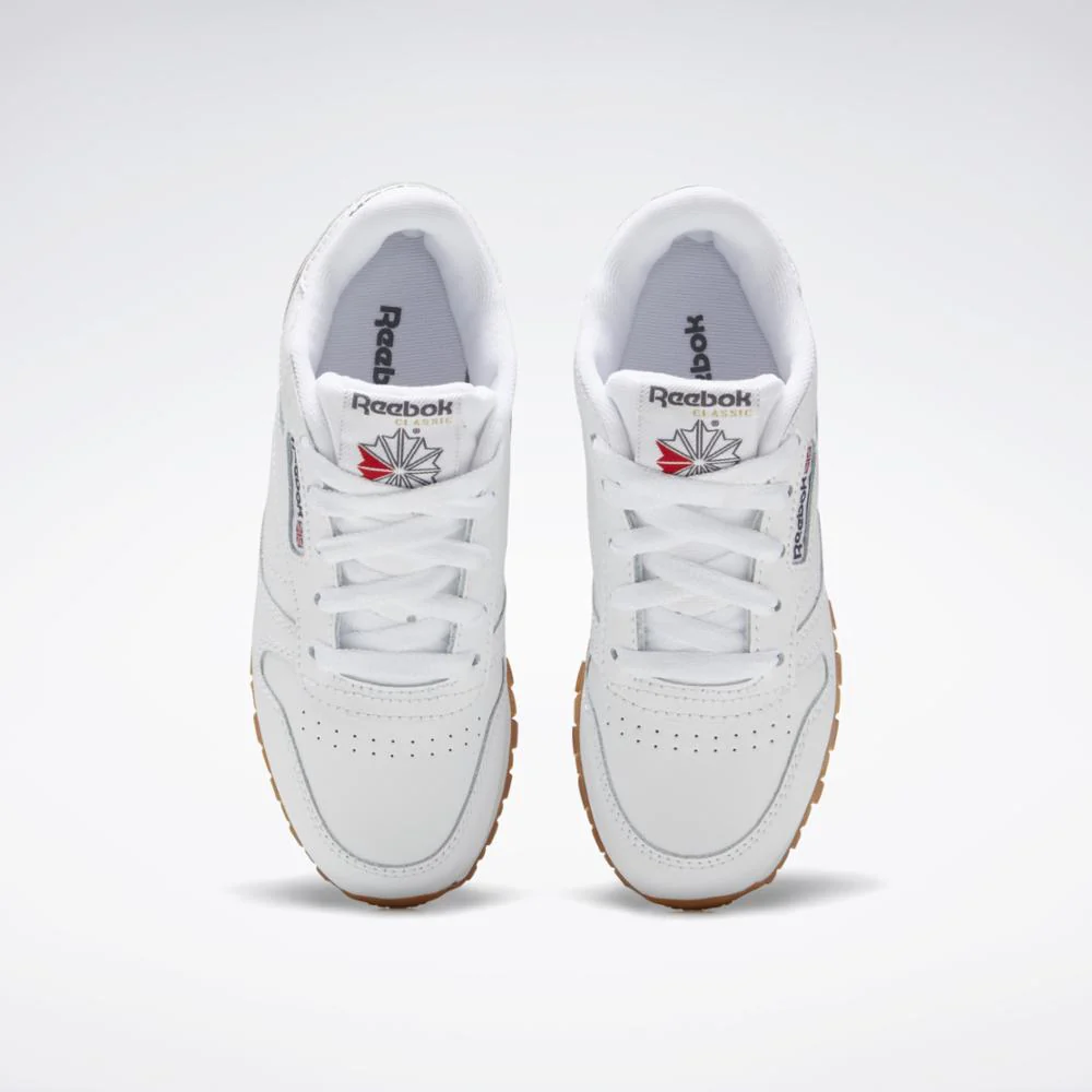 Reebok Footwear Kids Classic Leather Shoes - Preschool WHITE/GUM - Image 6