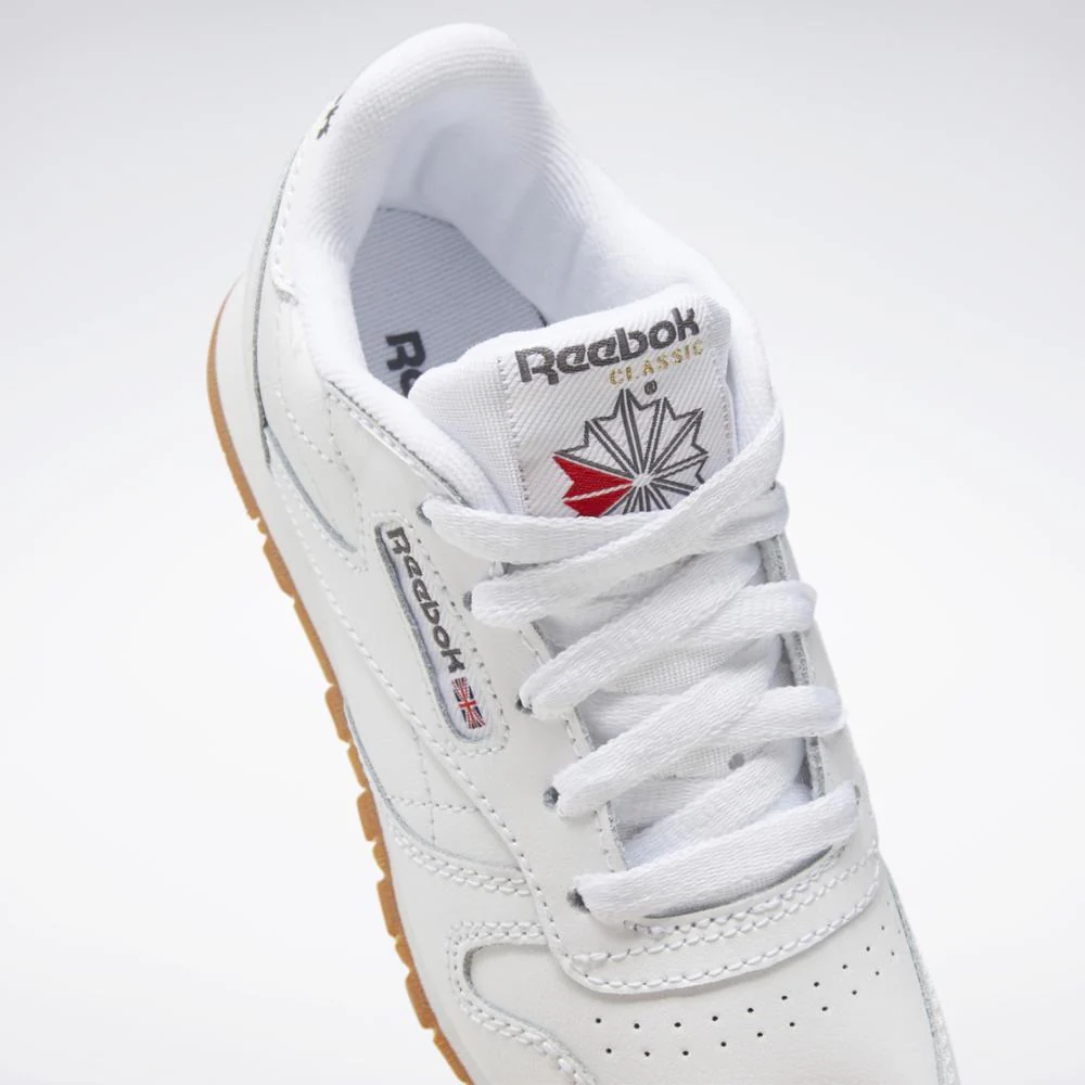 Reebok Footwear Kids Classic Leather Shoes - Preschool WHITE/GUM - Image 7