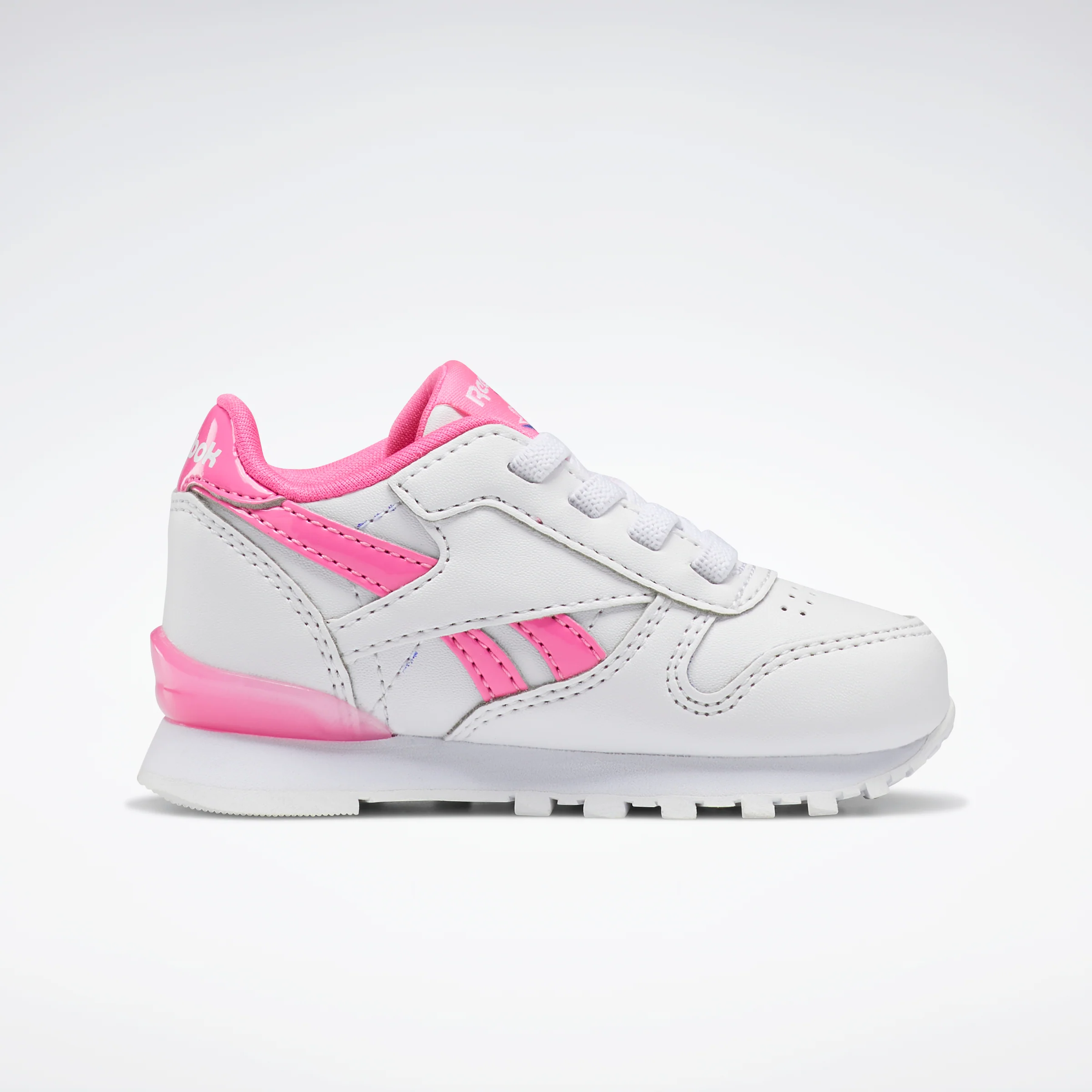 Reebok Footwear Kids Classic Leather Step 'N' Flash Shoes Infant Ftwwht/Ftwwht/Atopnk - Image 2