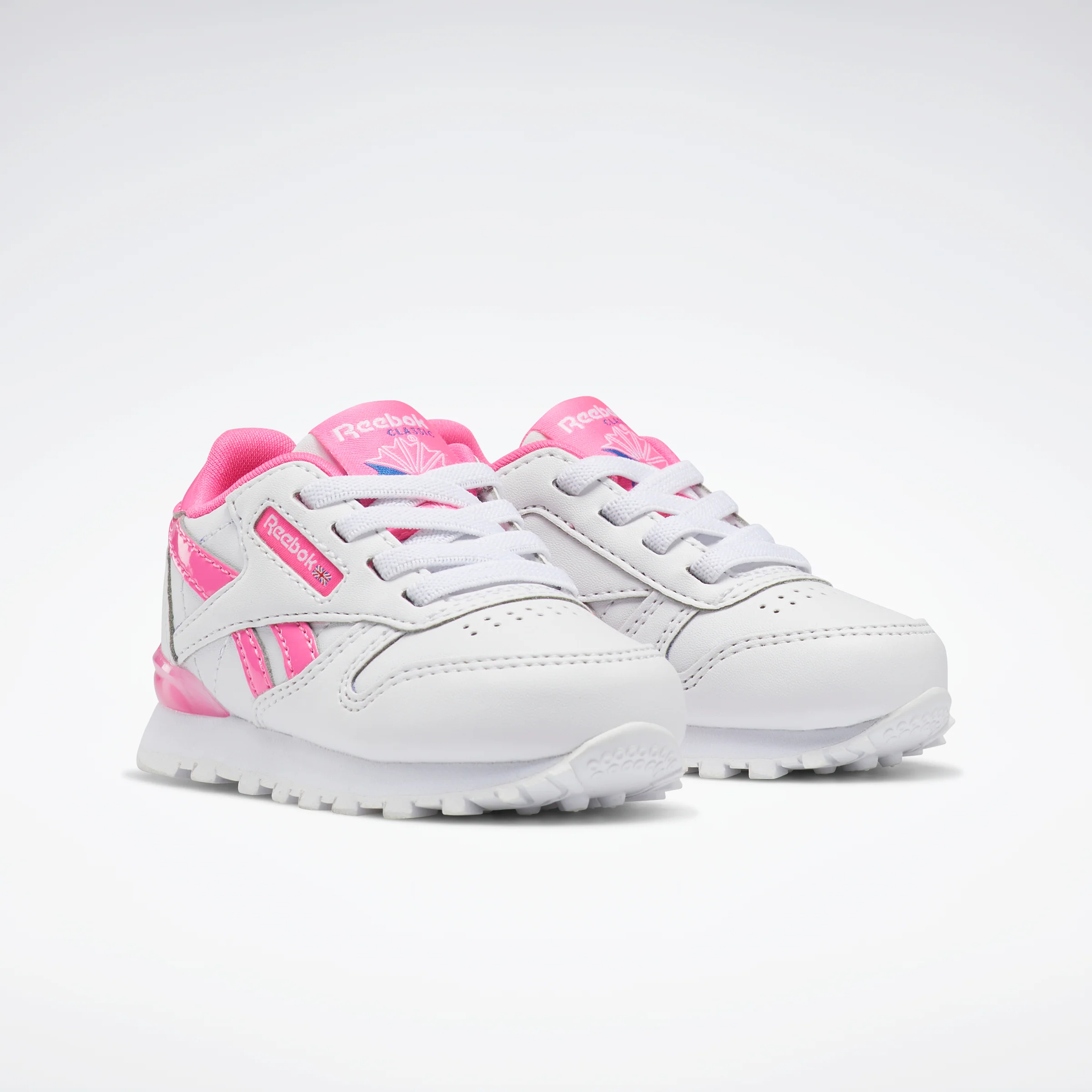 Reebok Footwear Kids Classic Leather Step 'N' Flash Shoes Infant Ftwwht/Ftwwht/Atopnk - Image 3