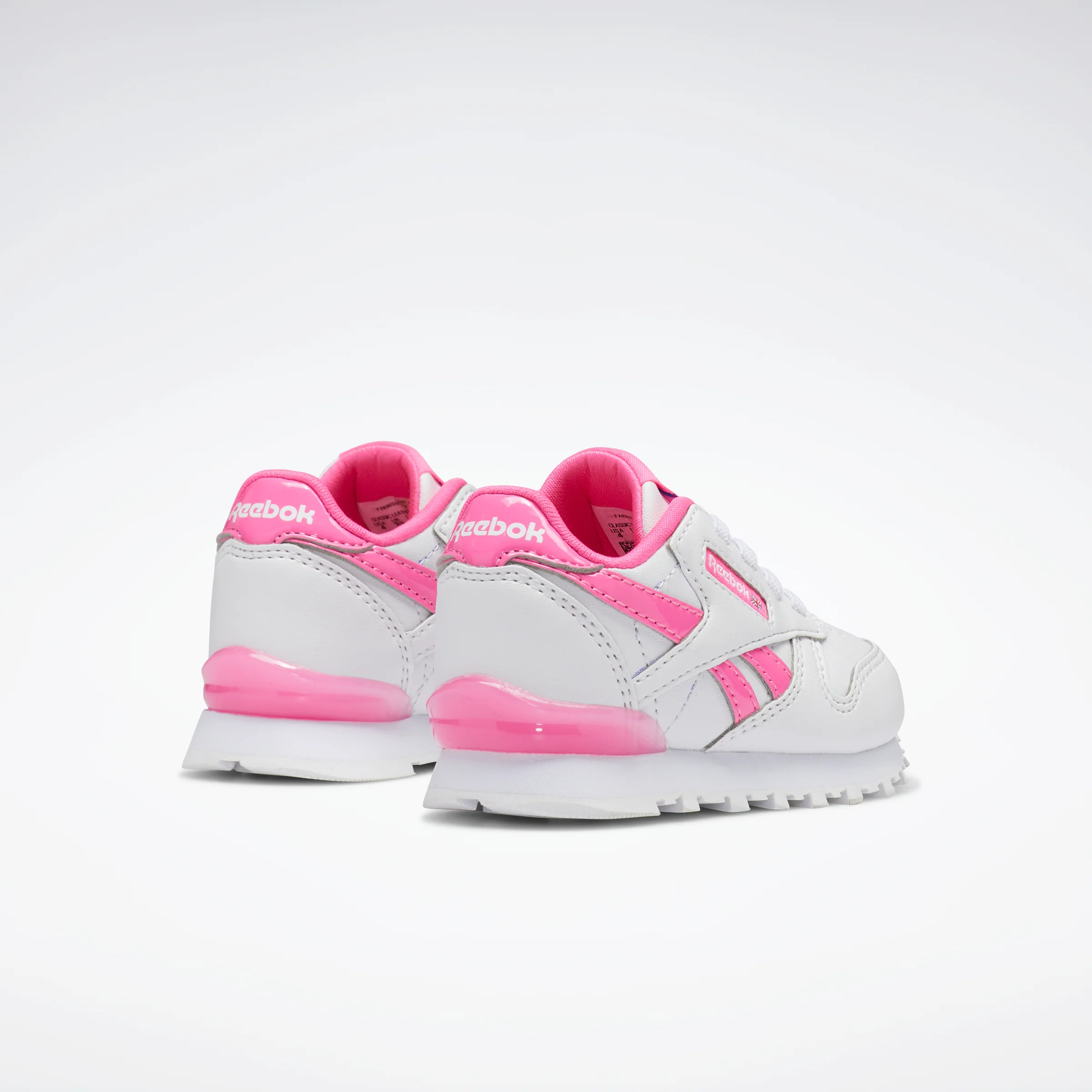 Reebok Footwear Kids Classic Leather Step 'N' Flash Shoes Infant Ftwwht/Ftwwht/Atopnk - Image 4