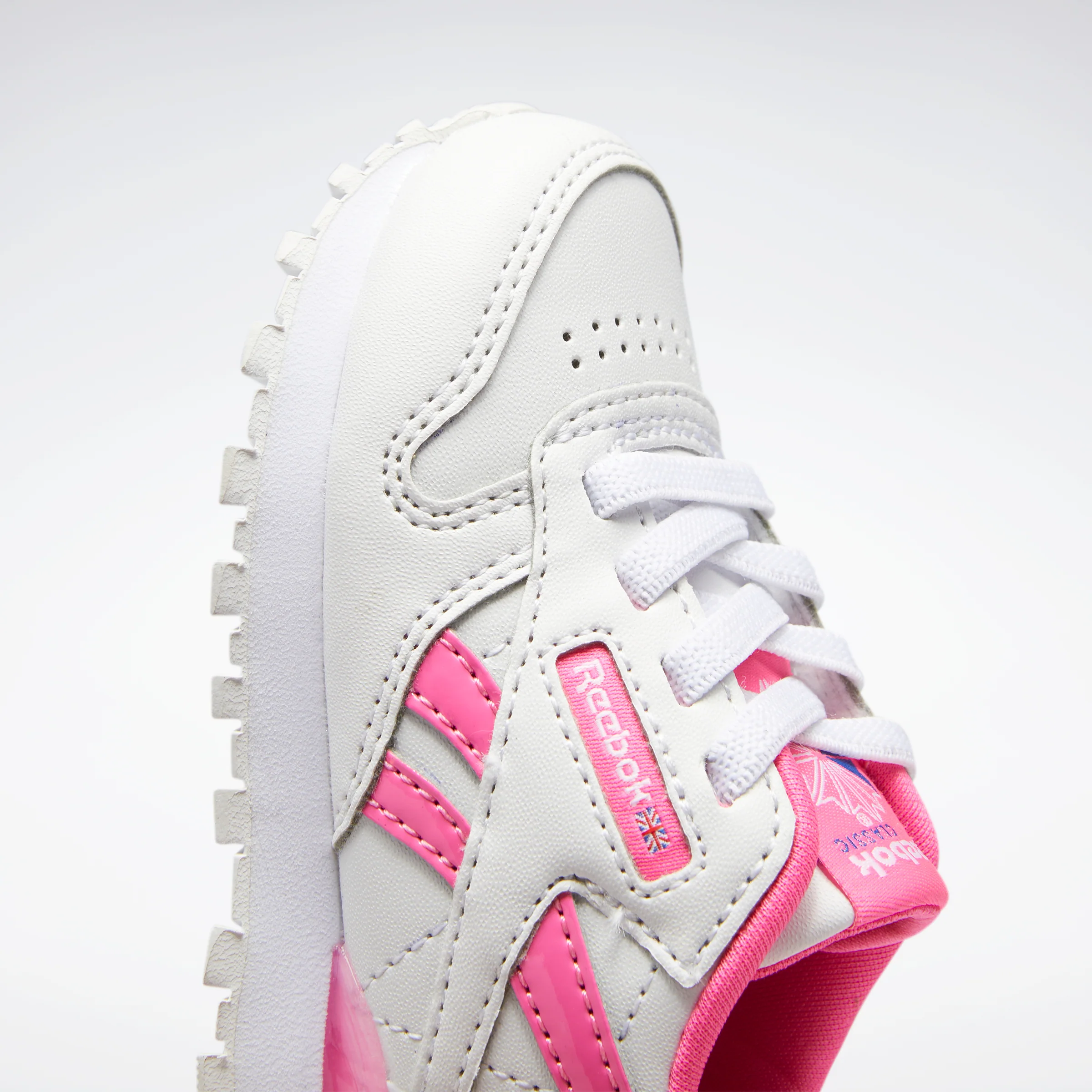 Reebok Footwear Kids Classic Leather Step 'N' Flash Shoes Infant Ftwwht/Ftwwht/Atopnk - Image 7