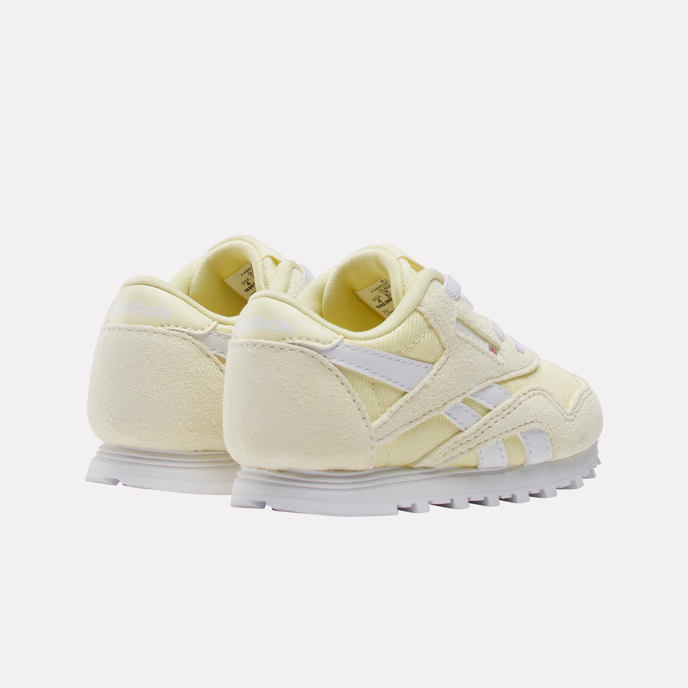 Reebok Footwear Kids Classic Nylon Shoes (Baby & Toddler) BLEACHEDYELLOW/WHITE - Image 3