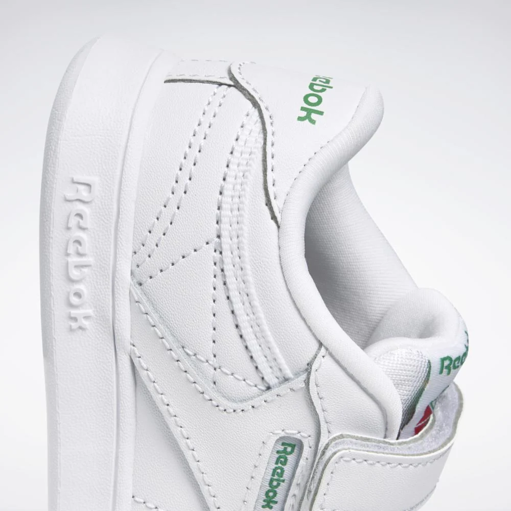 Reebok Footwear Kids Club C Shoes - Toddler WHT/GLEN GREEN/VECTOR BLUE - Image 7