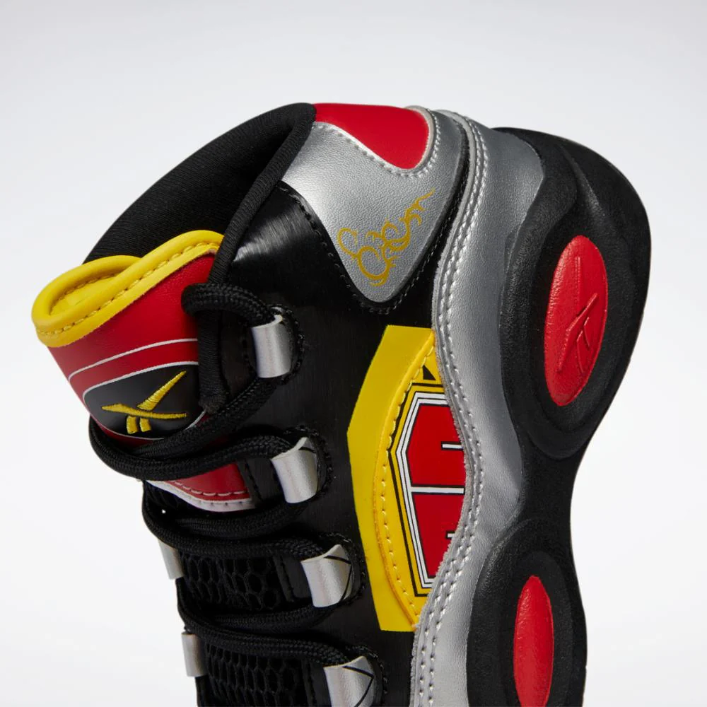 Reebok Footwear Kids QUESTION MID BLK/SILVER MET/VECTOR RED - Image 7