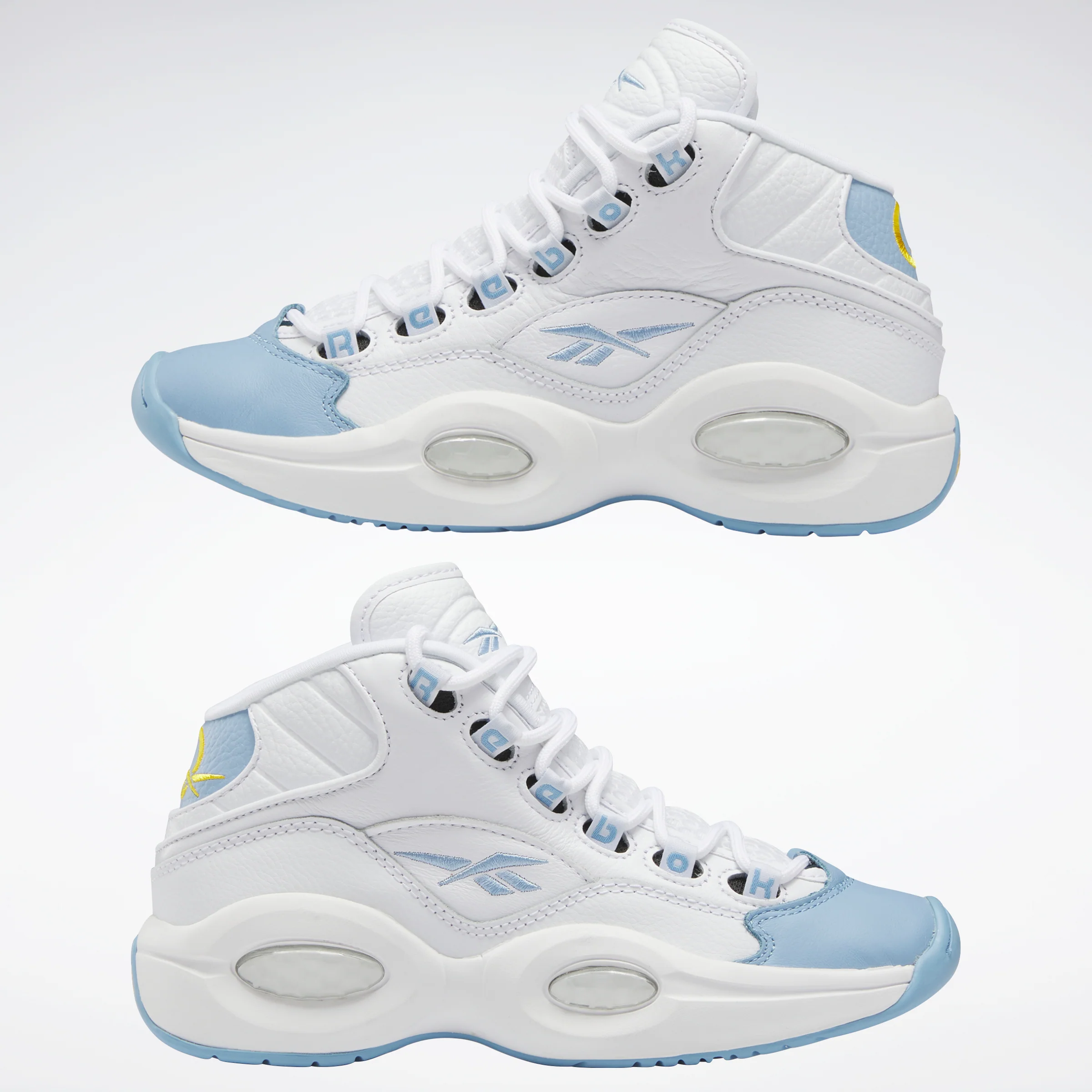 Reebok Footwear Kids Question Mid Shoes Junior Ftwwht/Flublu/Toxyel - Image 4