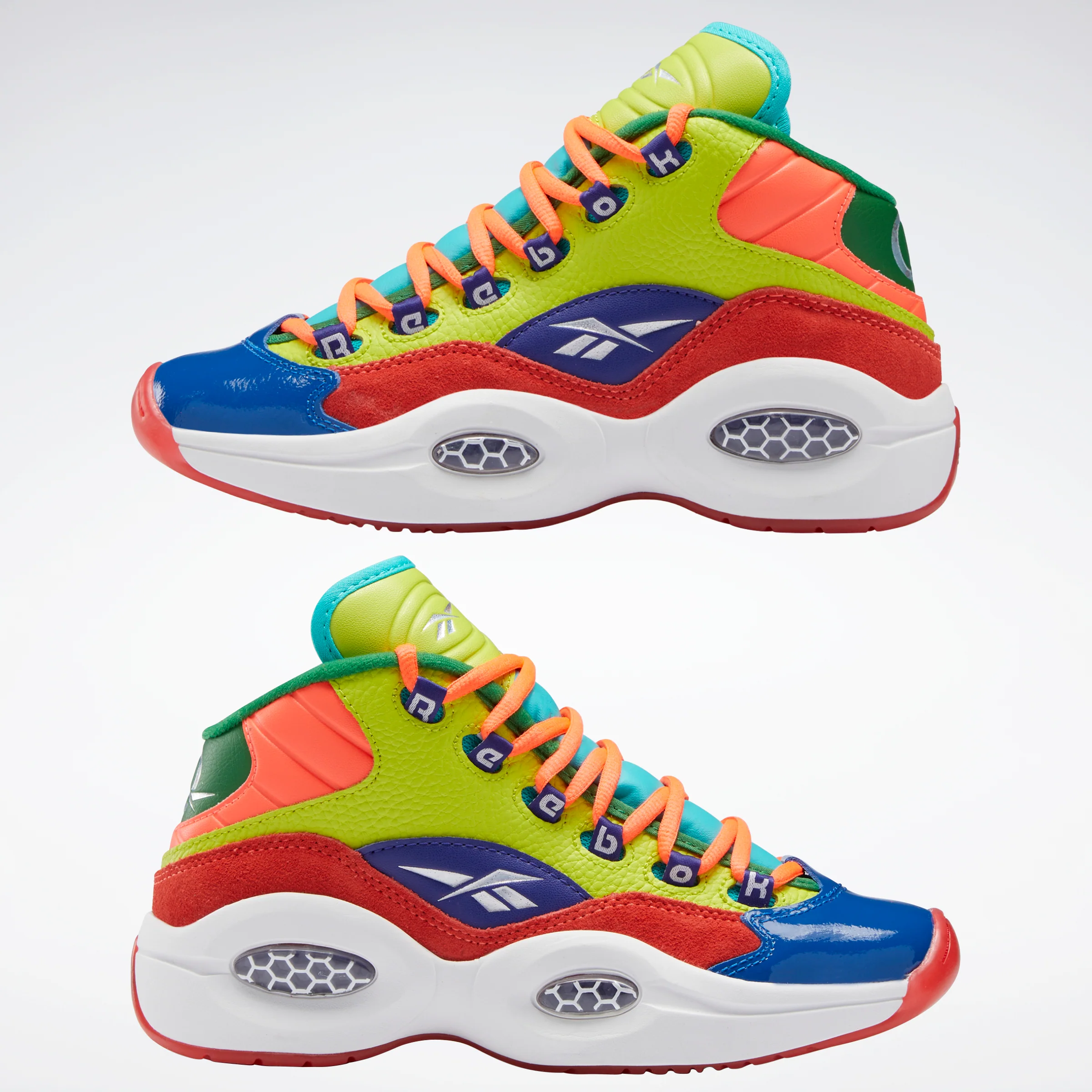 Reebok Footwear Kids Question Mid Shoes Junior Orgfla/Aciyel/Bolprp - Image 4