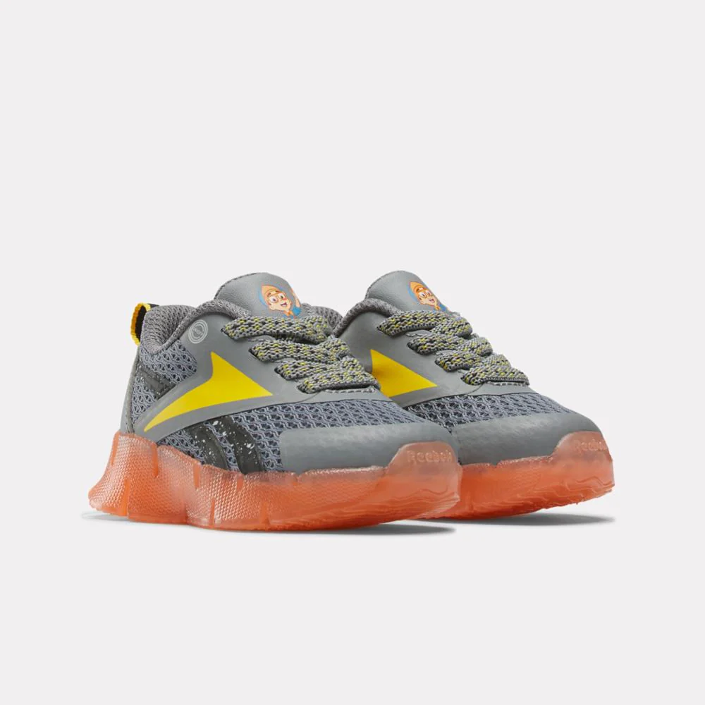 Reebok Footwear Kids Reebok x Blippi Zig 'N' Glow Elastic Lace Shoes - Toddler GREY/ORANGE/YELLOW - Image 2