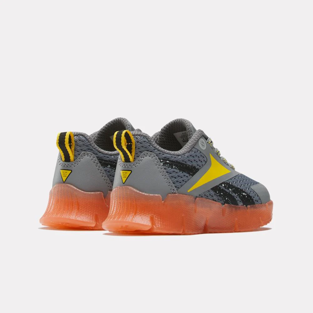 Reebok Footwear Kids Reebok x Blippi Zig 'N' Glow Elastic Lace Shoes - Toddler GREY/ORANGE/YELLOW - Image 3