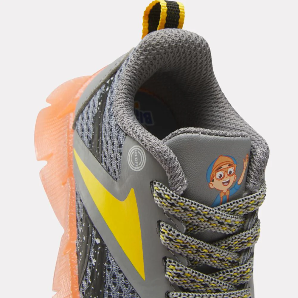 Reebok Footwear Kids Reebok x Blippi Zig 'N' Glow Elastic Lace Shoes - Toddler GREY/ORANGE/YELLOW - Image 6