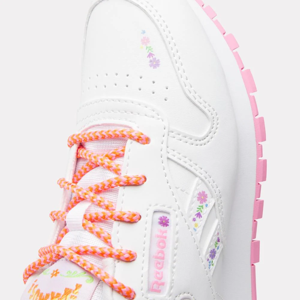 Reebok Footwear Kids Reebok x Dora the Explorer Classic Leather Shoes – Pre-School WHITE/WHITE/PLAYFUL PINK - Image 7