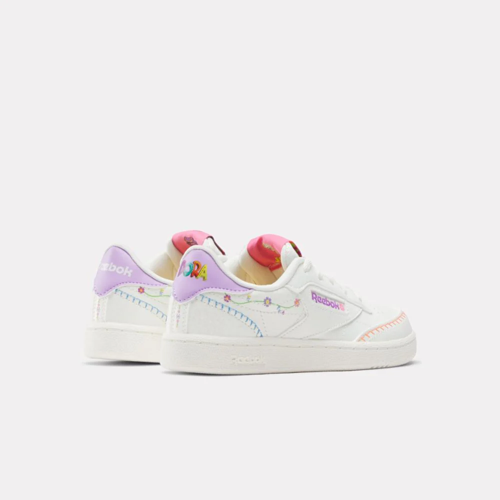 Reebok Footwear Kids Reebok x Dora the Explorer Club C Shoes – Pre-School CHALK/CHALK/DIGITAL PURPLE - Image 4