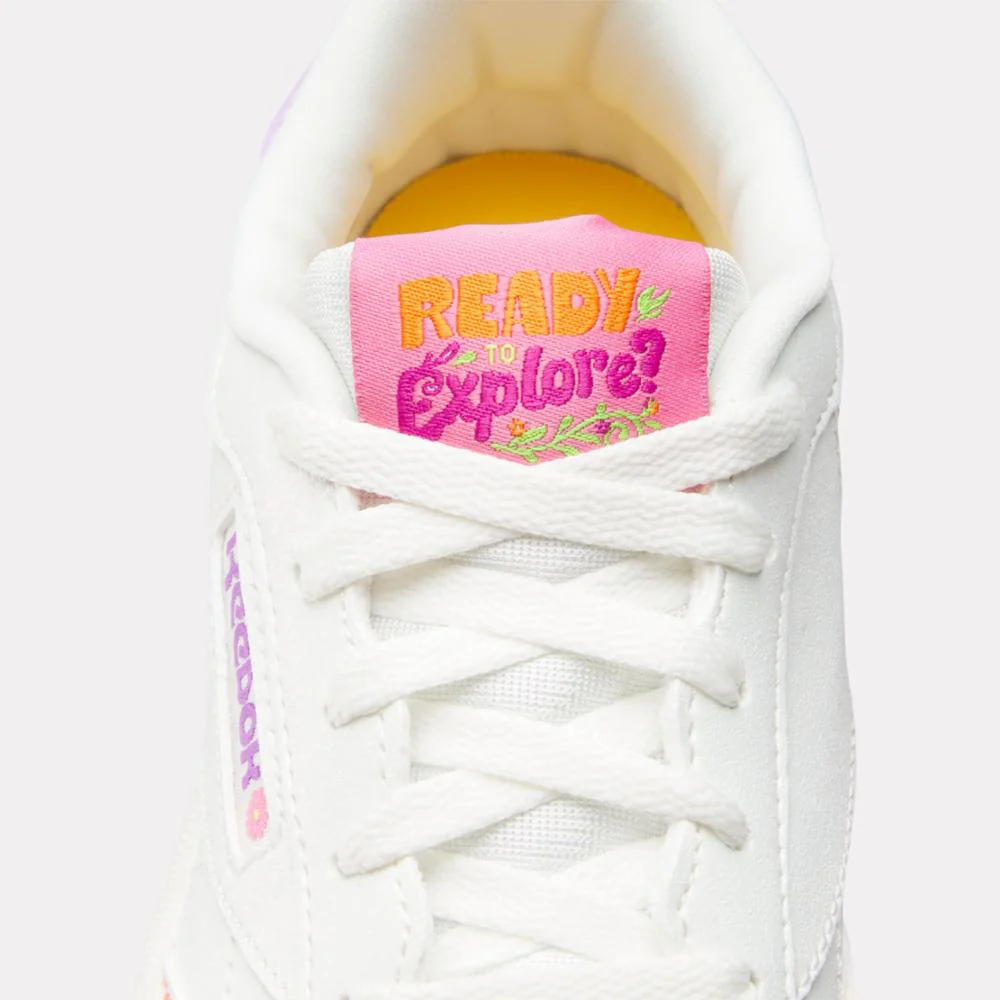 Reebok Footwear Kids Reebok x Dora the Explorer Club C Shoes – Pre-School CHALK/CHALK/DIGITAL PURPLE - Image 7