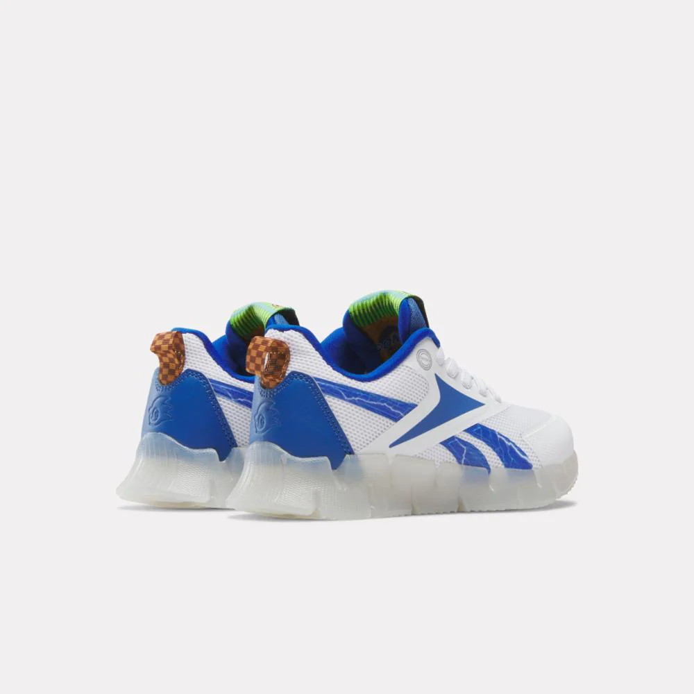 Reebok Footwear Kids Reebok x Sonic Zig 'N' Glow Elastic Lace Shoes - Preschool BLUE/WHITE/BLUE - Image 4