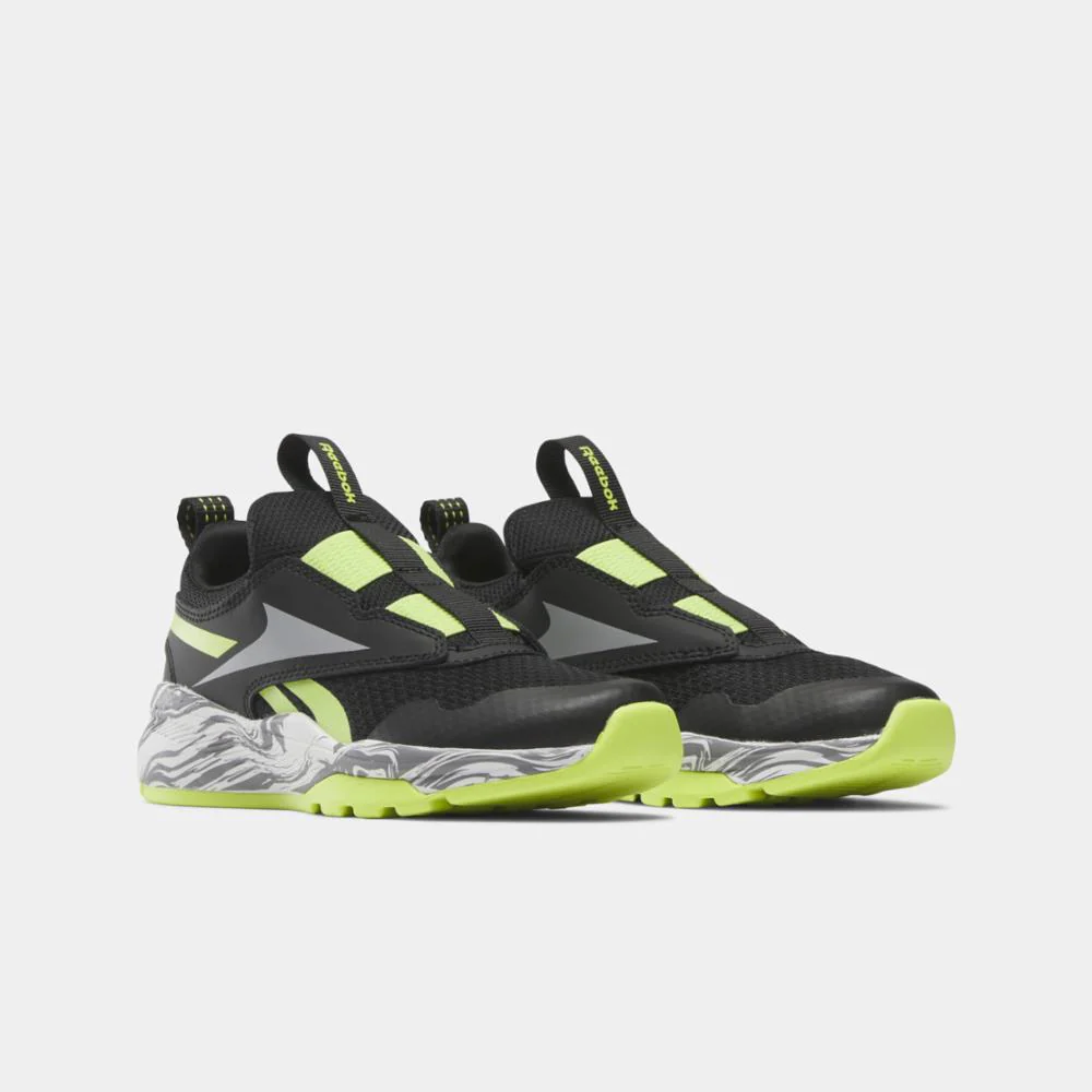 Reebok Footwear Kids Reebok XT Sprinter Slip-On Shoes - Preschool CORE BLK/LASER LIME STEELY - Image 2