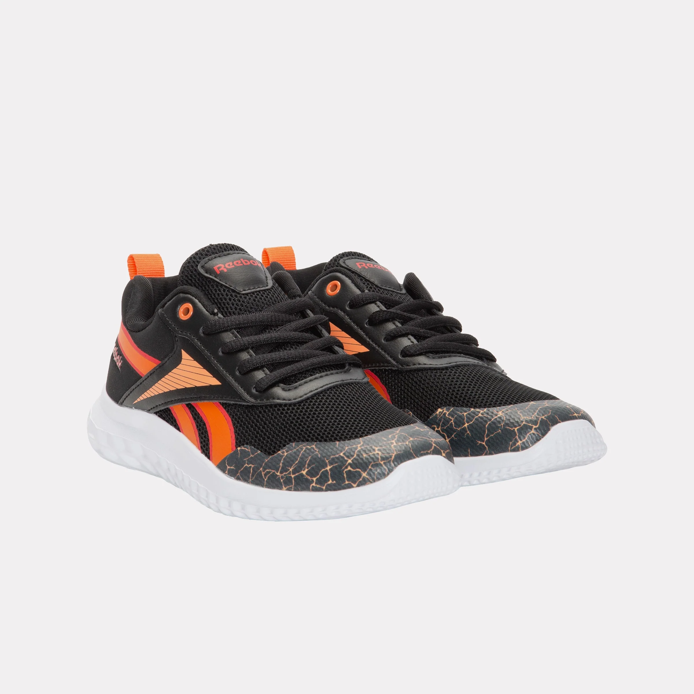 REEBOK FOOTWEAR KIDS Rush Runner Shoes – Pre-School BLACK/ARENAORANGE/SPORTRED - Image 2