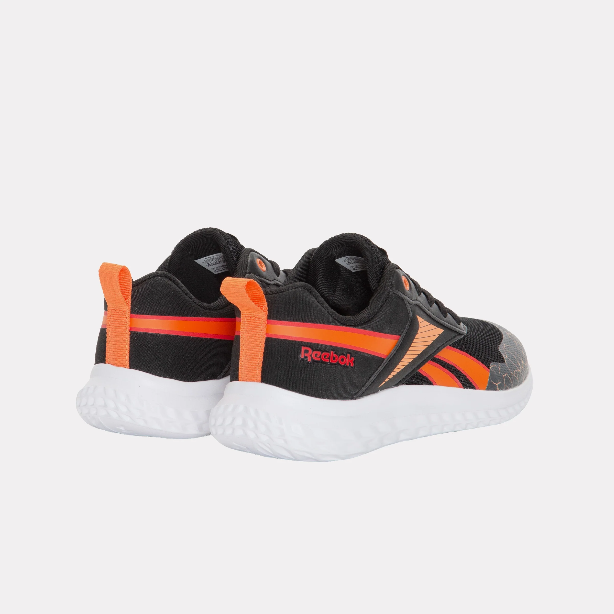 REEBOK FOOTWEAR KIDS Rush Runner Shoes – Pre-School BLACK/ARENAORANGE/SPORTRED - Image 3