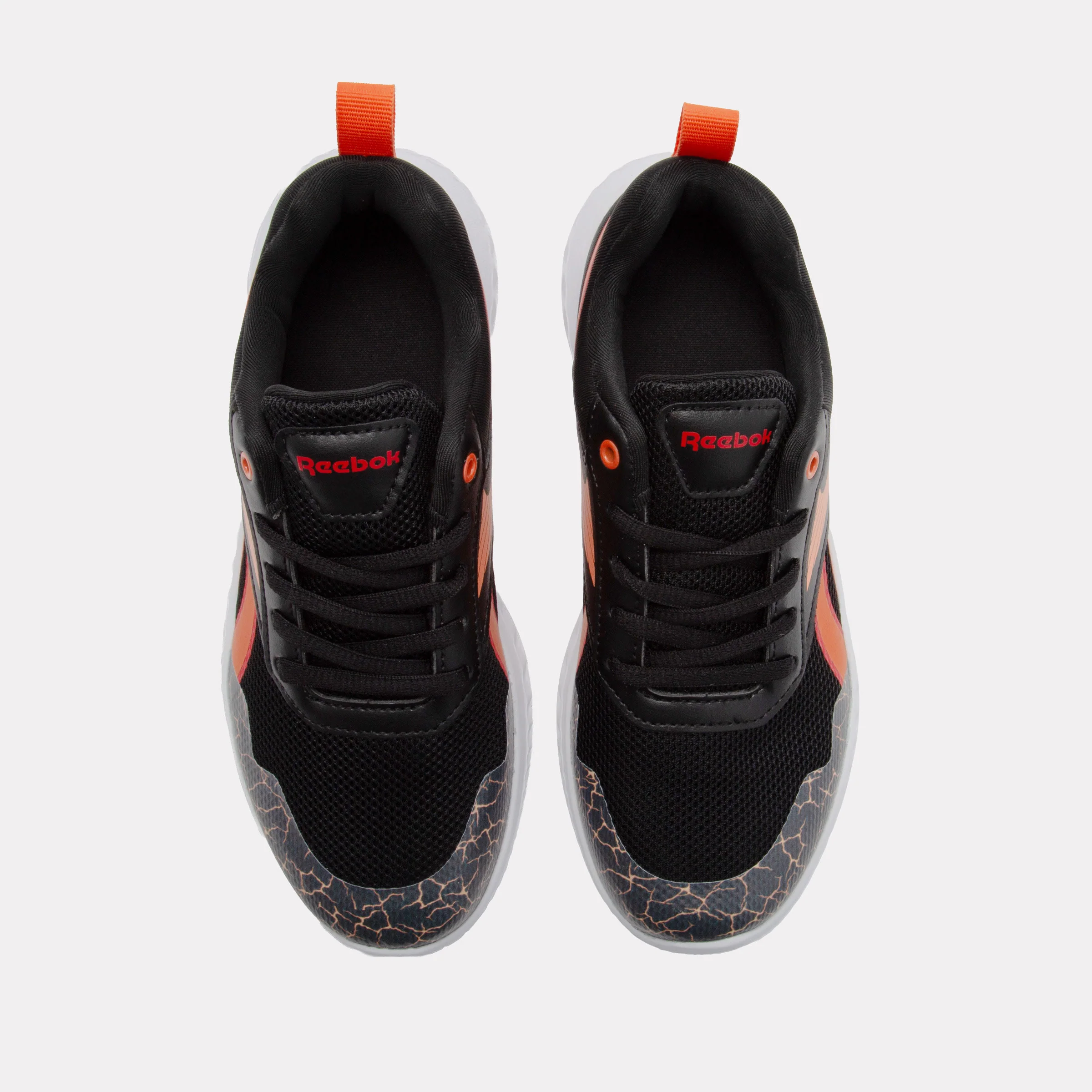 REEBOK FOOTWEAR KIDS Rush Runner Shoes – Pre-School BLACK/ARENAORANGE/SPORTRED - Image 5