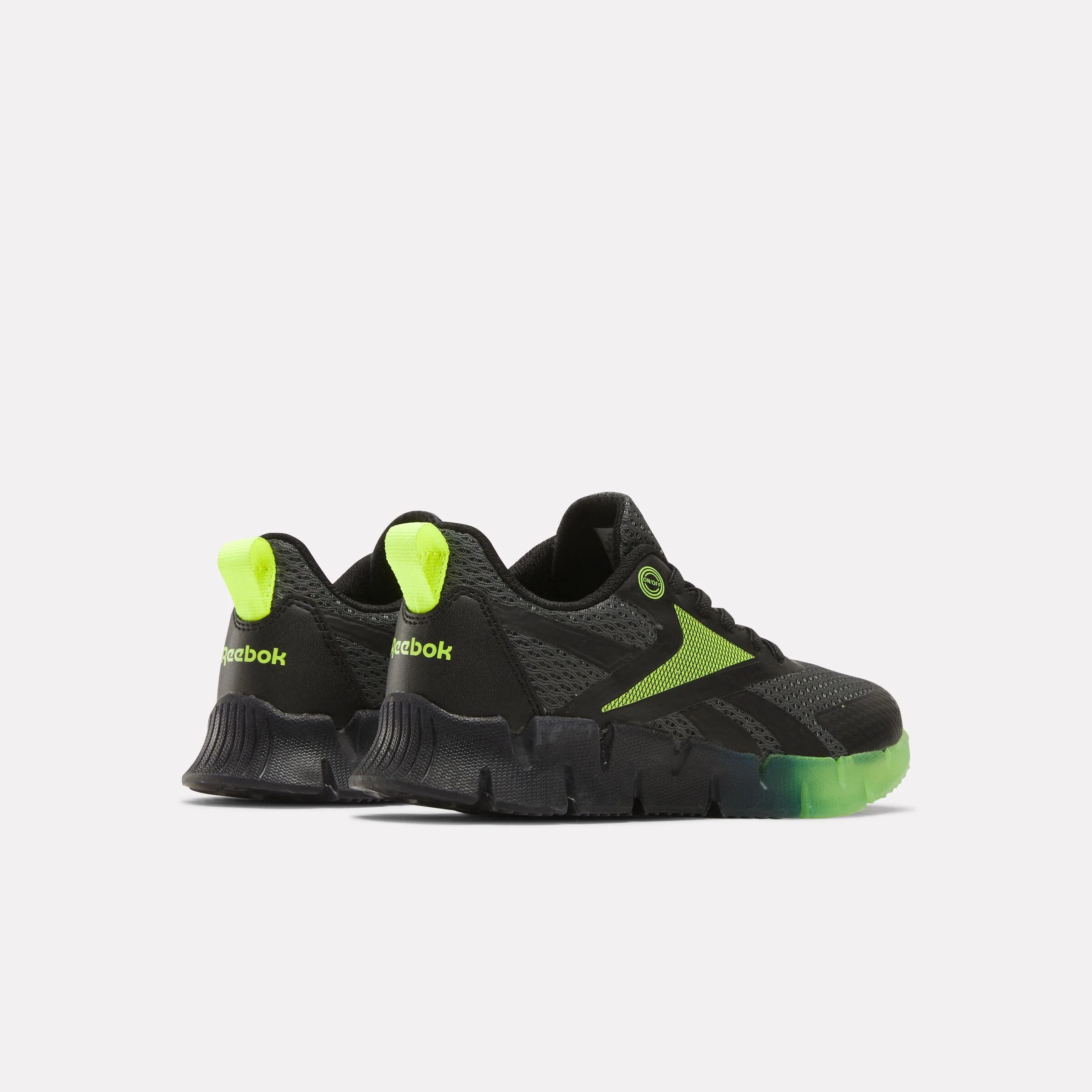 Reebok Footwear Kids Zig 'n' Glow Elastic Lace Shoes - Pre-school BLACK/GREY5/DIGITALLIME - Image 3