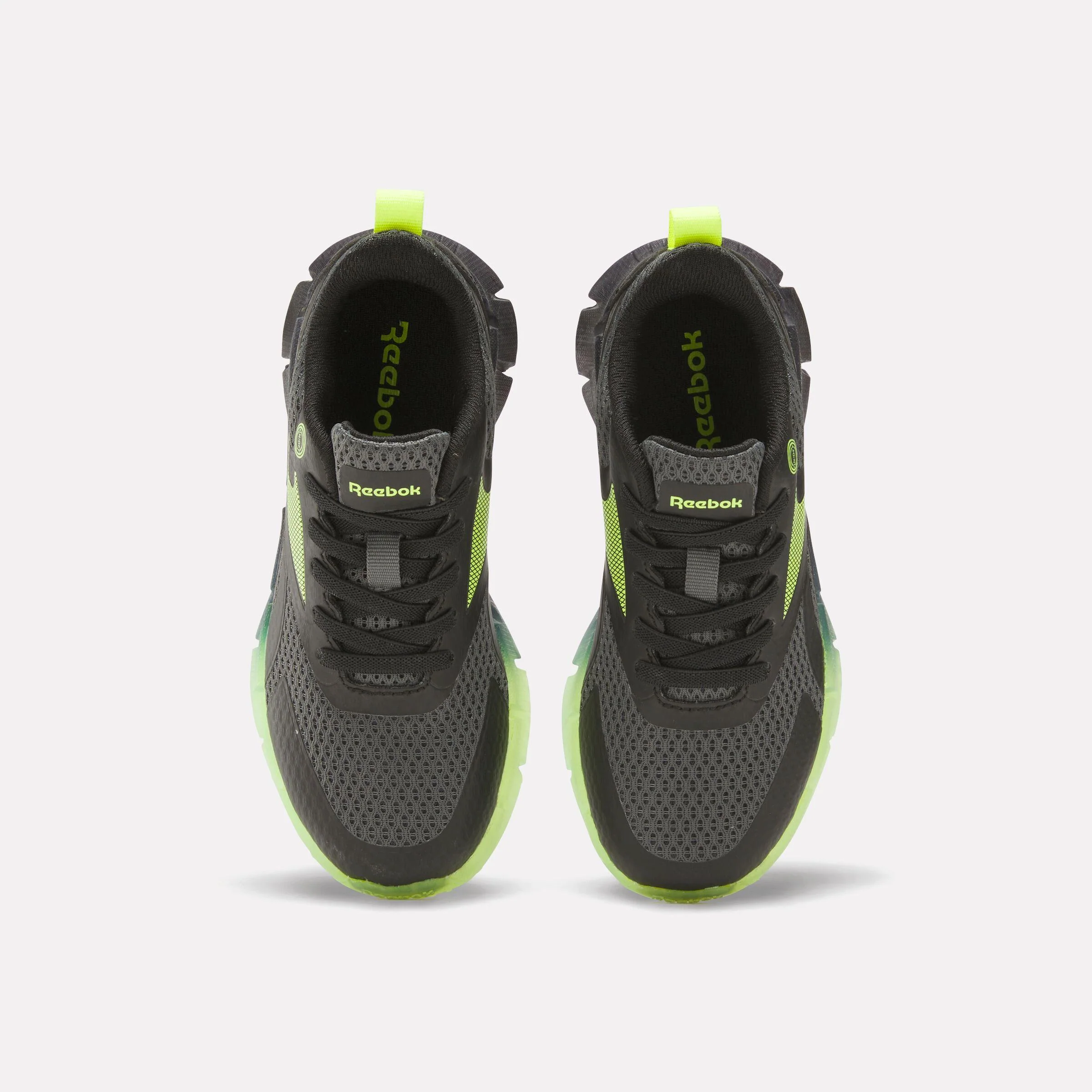 Reebok Footwear Kids Zig 'n' Glow Elastic Lace Shoes - Pre-school BLACK/GREY5/DIGITALLIME - Image 5
