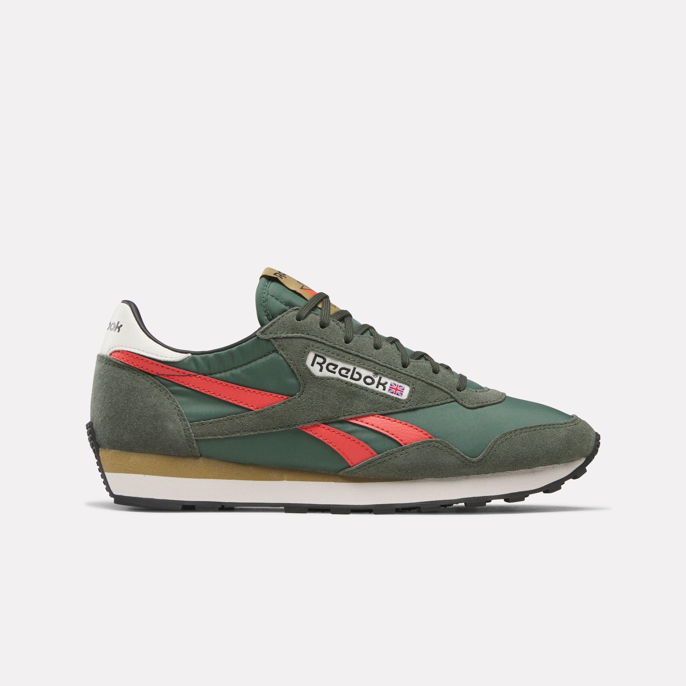 Reebok Footwear Men Aztec II Shoes GRIT GREEN/SEMI ORANGE FLARE/A