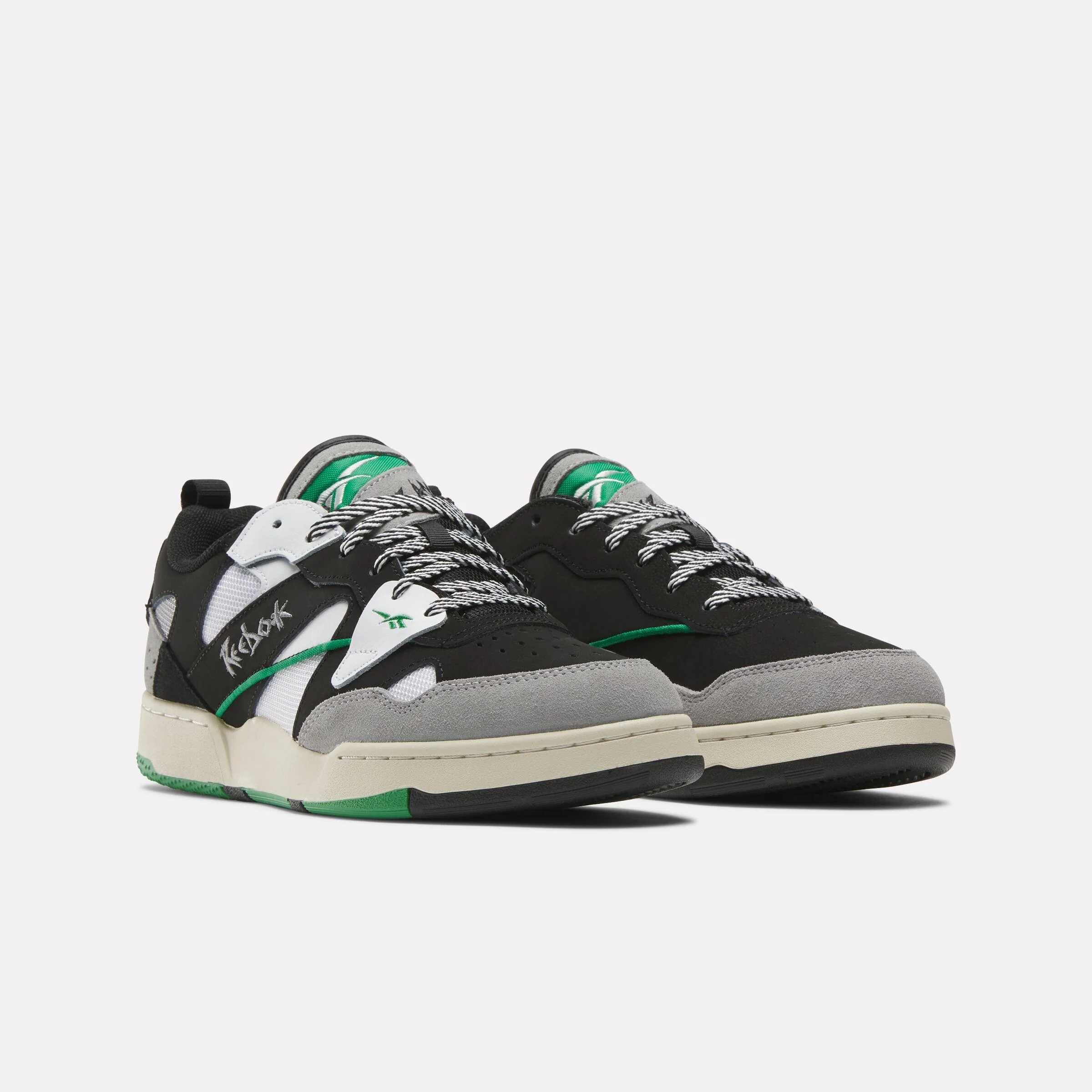 Reebok Footwear Men BB 4000 II ‘96 Basketball Shoes BLACK/WHITE/GLENGREEN - Image 2