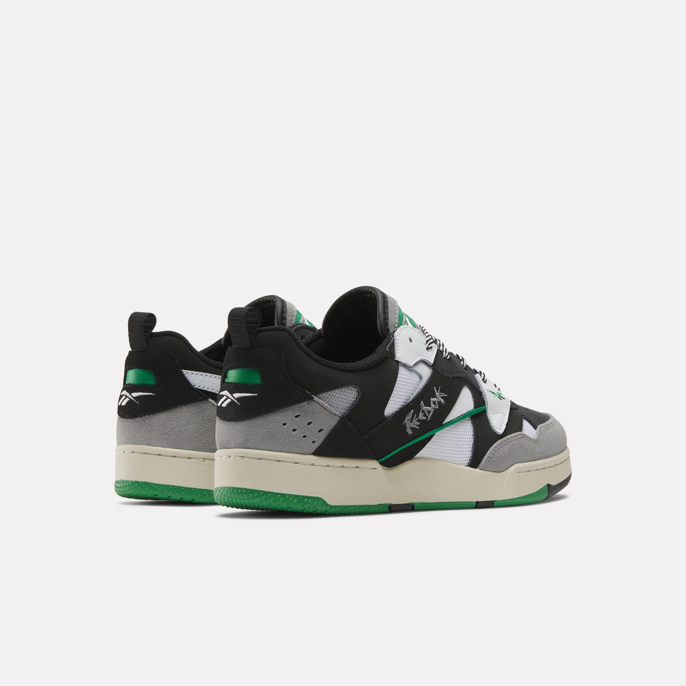 Reebok Footwear Men BB 4000 II ‘96 Basketball Shoes BLACK/WHITE/GLENGREEN - Image 3